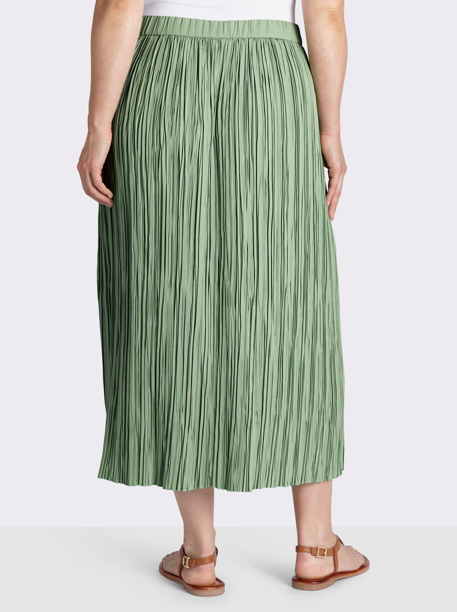 sheego Sommerrock mit Crinkle-Effekt - eucalyptus