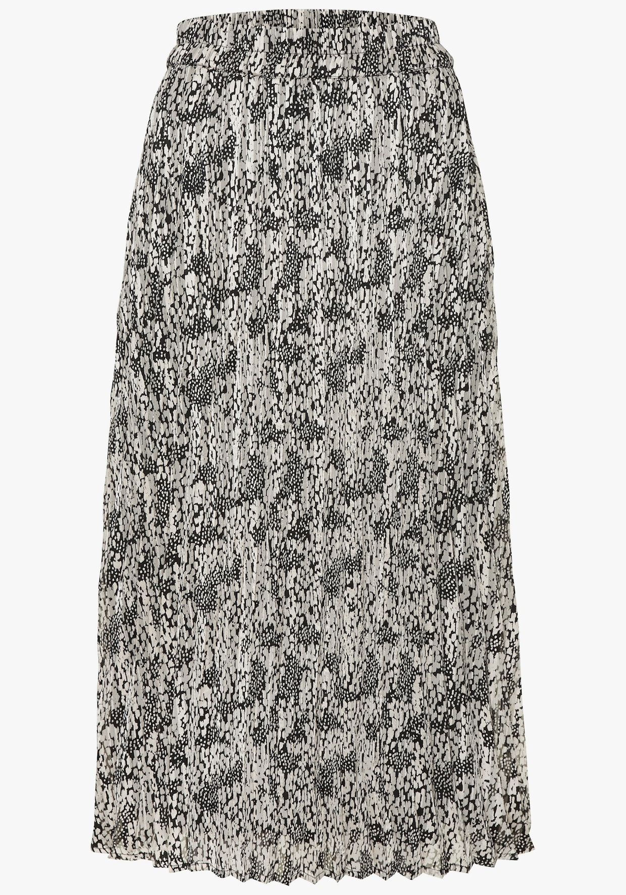 LASCANA Plisseerock - schwarz-beige bedruckt