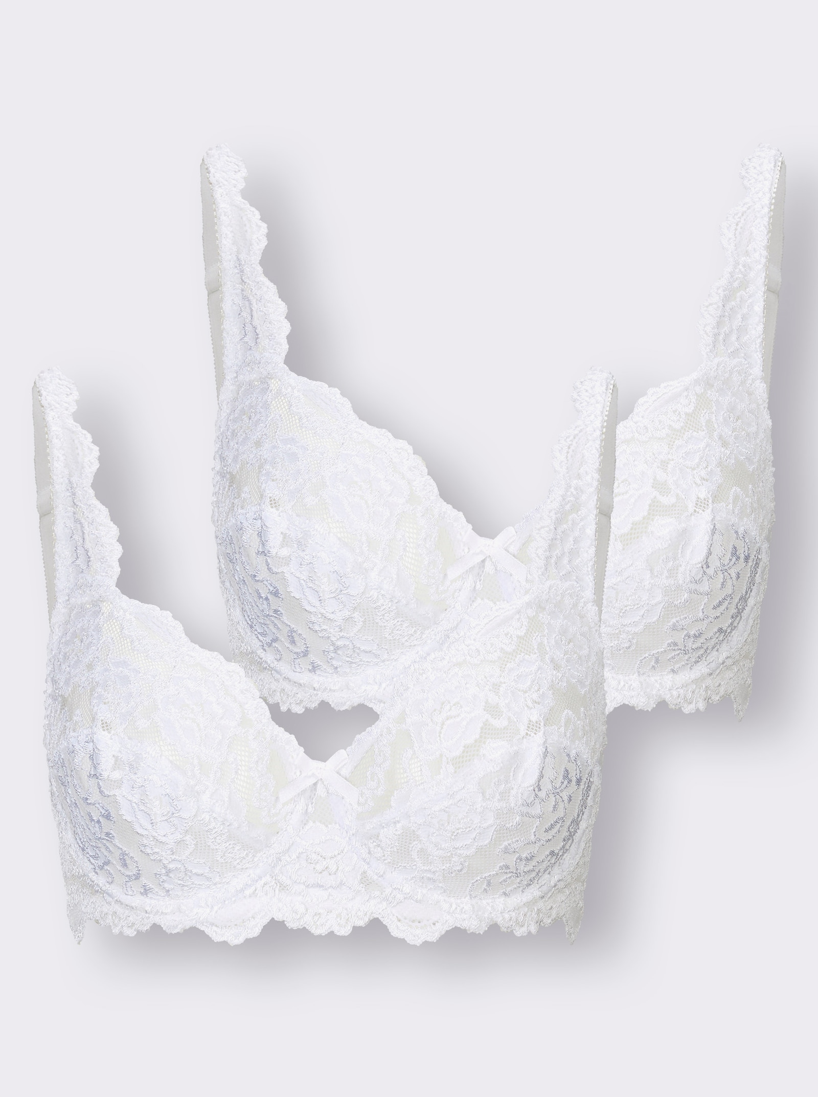 Sassa Body mit Bügel aus elastischer Spitze - weiß