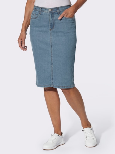 Jeansrock in 5-Pocket-Form - blue-bleached