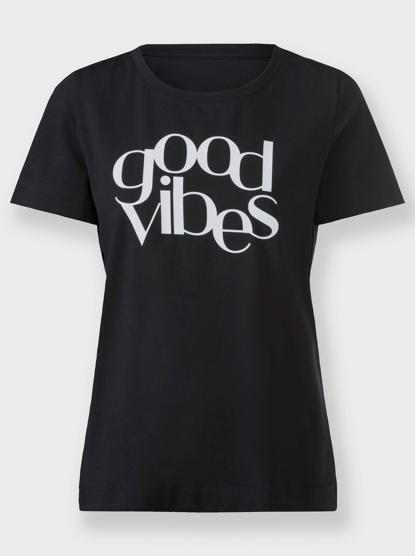 heine Rundhalsshirt leicht tailliert - schwarz