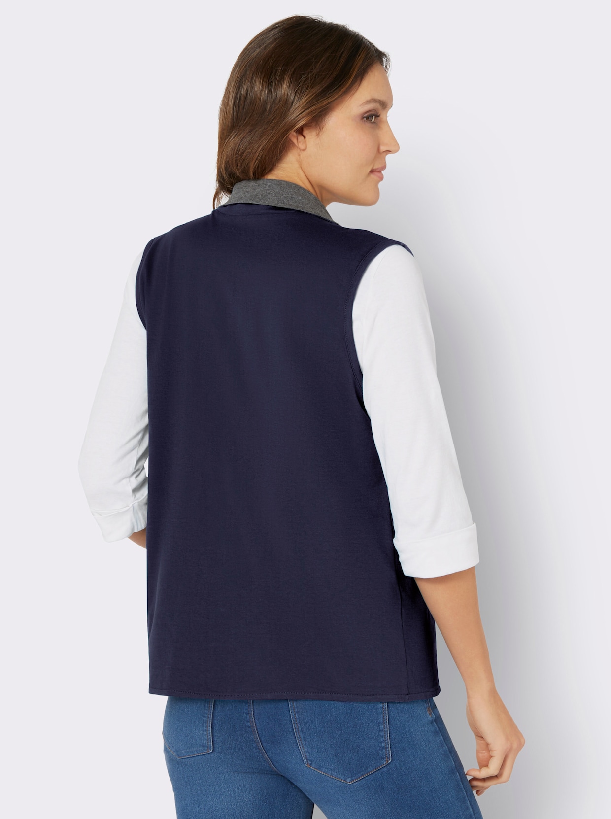 Keerbaar gilet - marine/antraciet gemêleerd