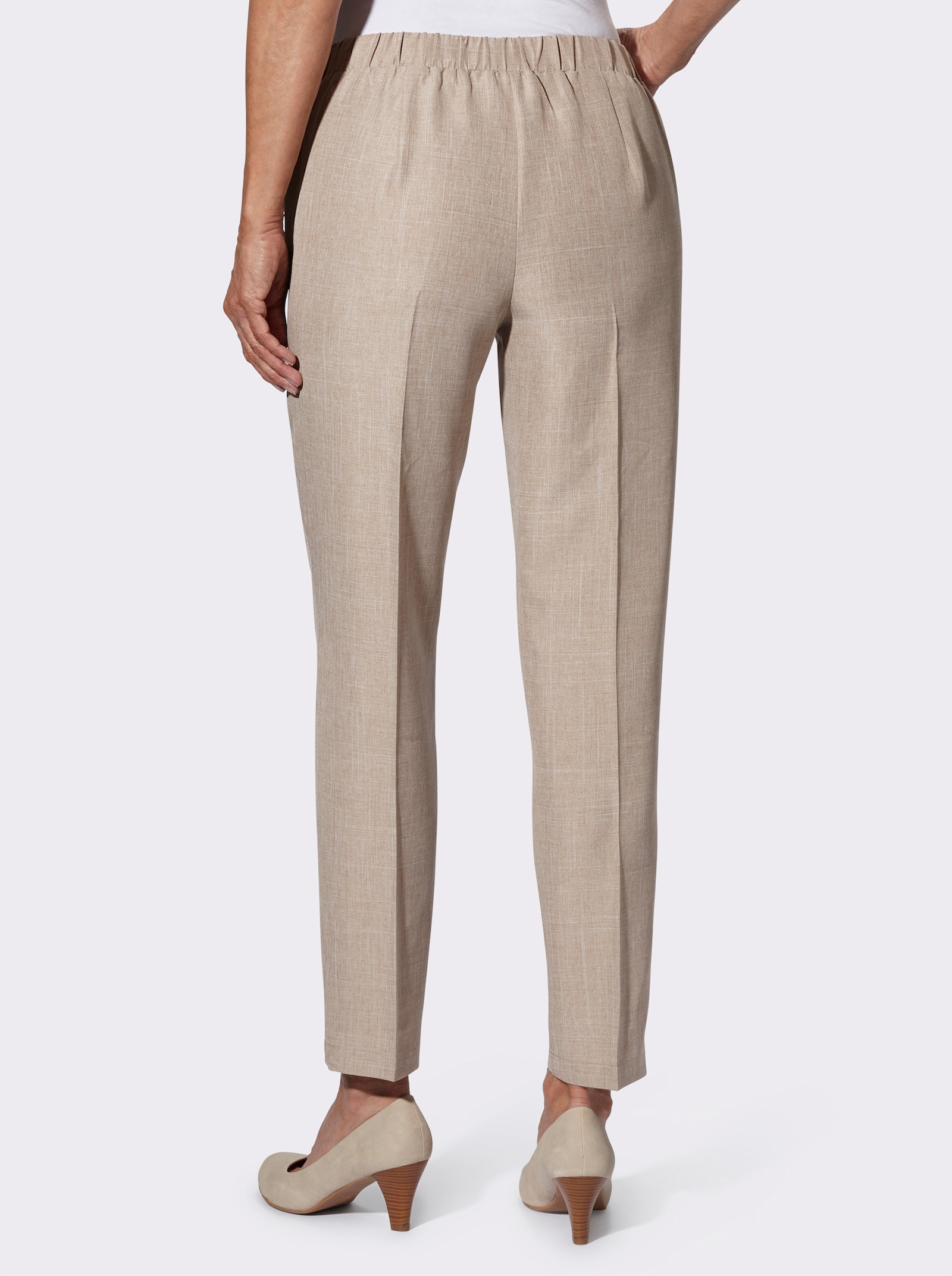 Schlupfhose mit Bügelfalten - sesam-meliert