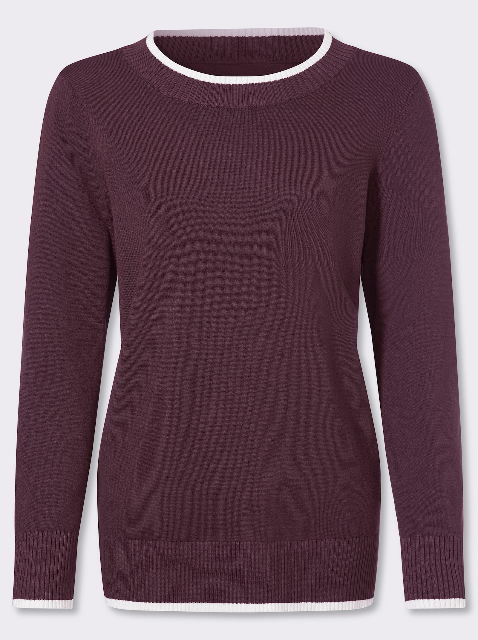 heine Pull en tricot fin - lie-de-vin