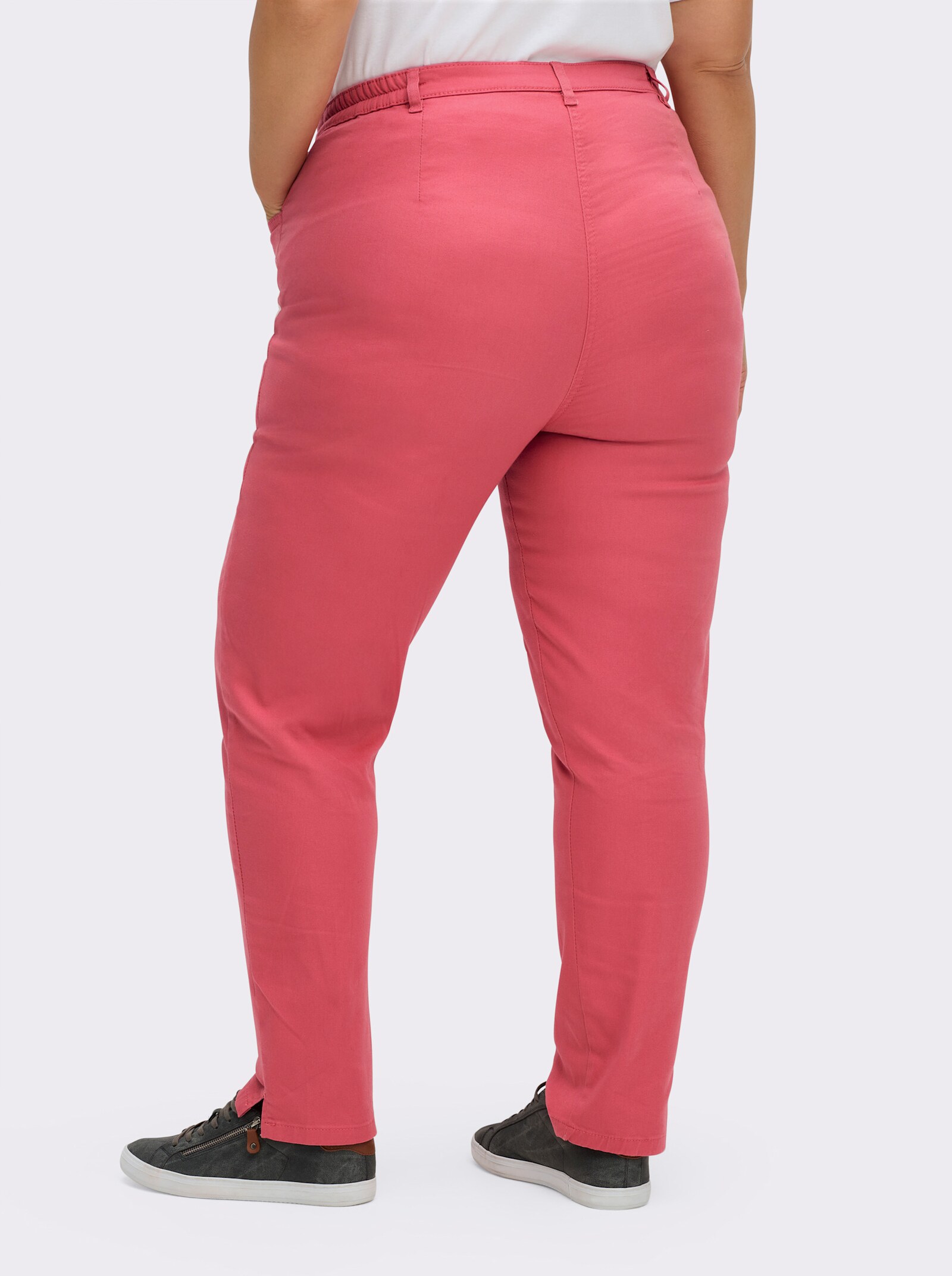 Jeans mit Stretch-Anteil - korallenrot