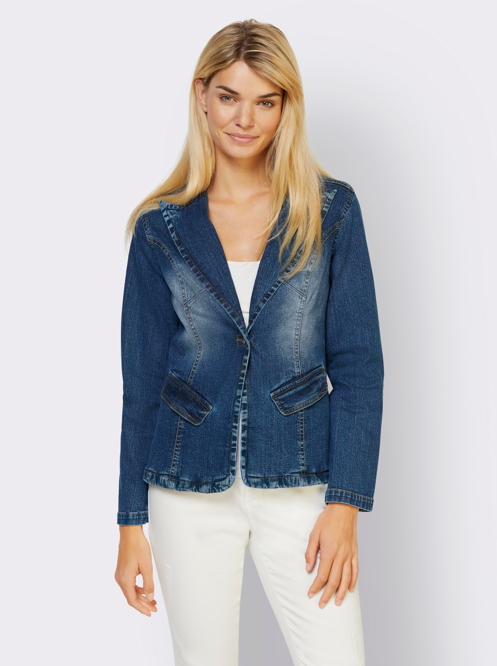 heine Jeansblazer mit Gehschlitz - blue-stone-washed