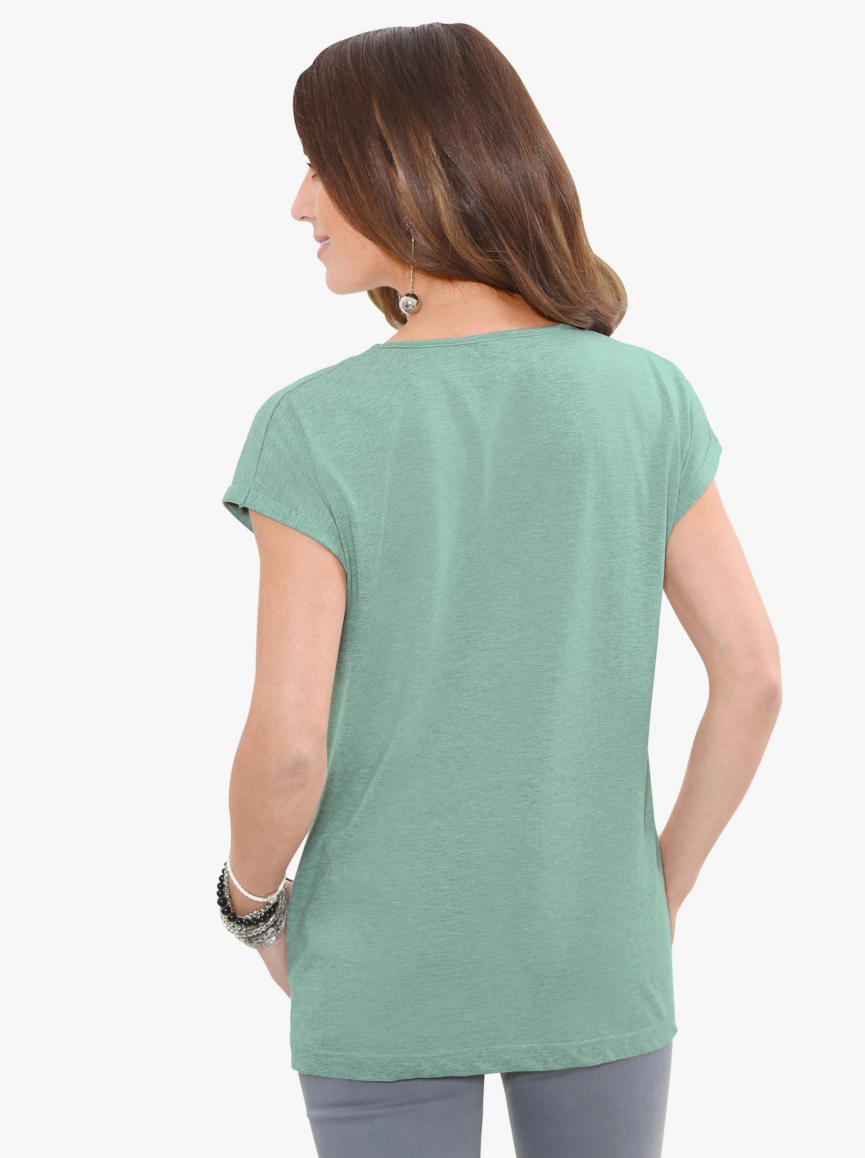 Tričko s okrúhlym výstrihom - zelená