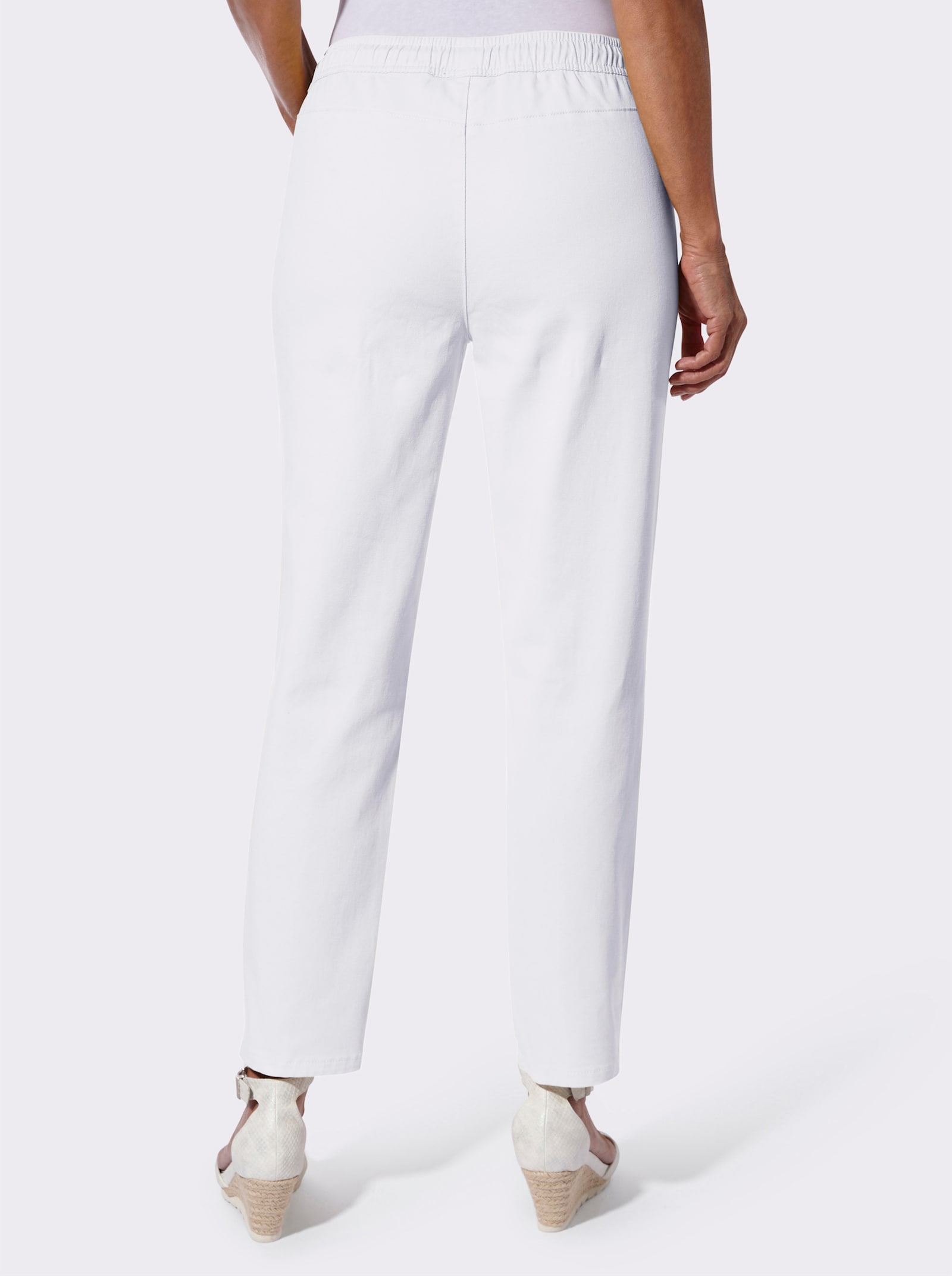 Schlupfjeans , weitenregulierbar - weiß