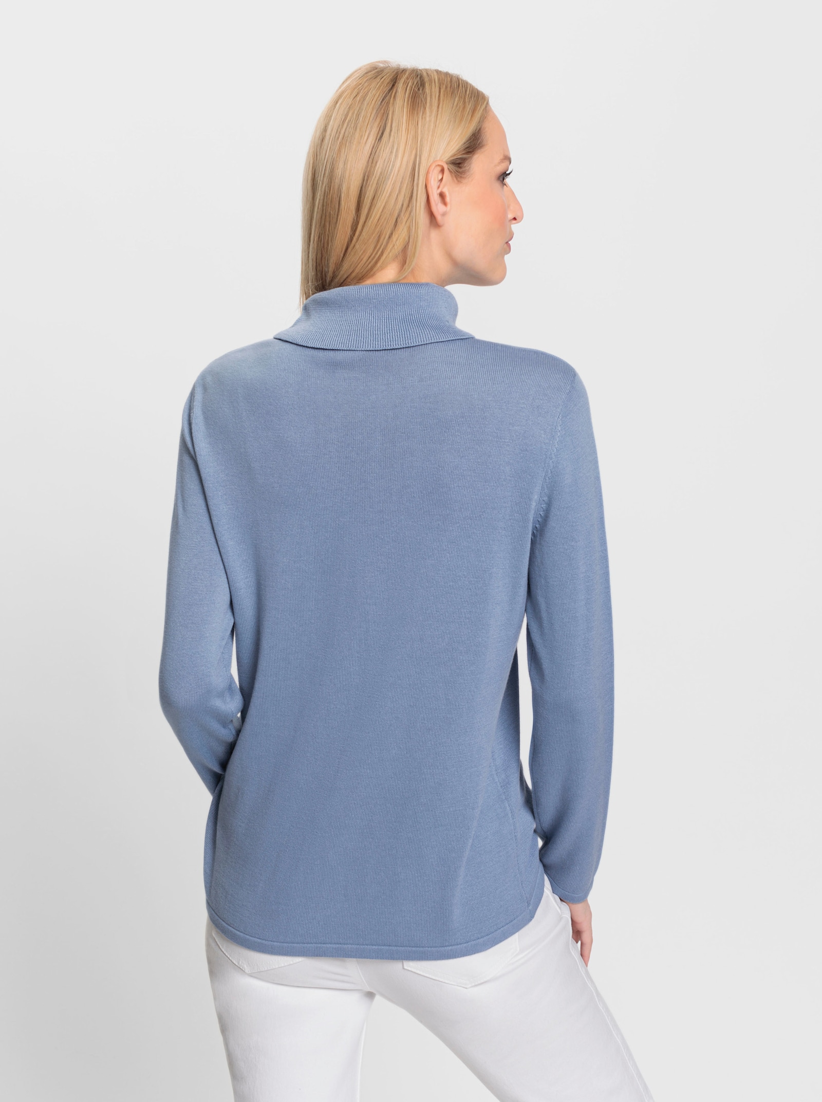 heine Pullover met rolkraag van fijntricot - bleu