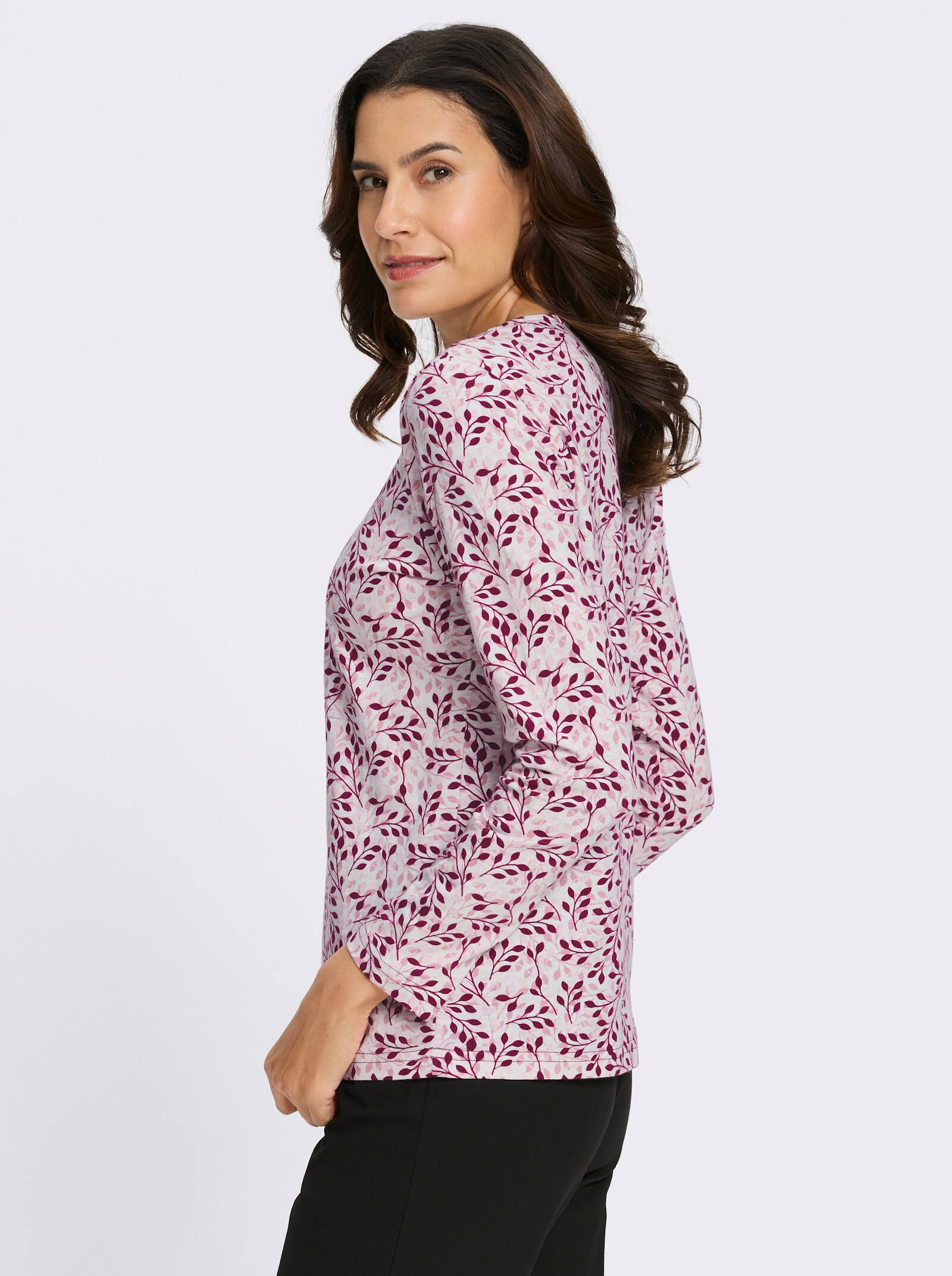 Print-Shirt - malve-hortensie-bedruckt