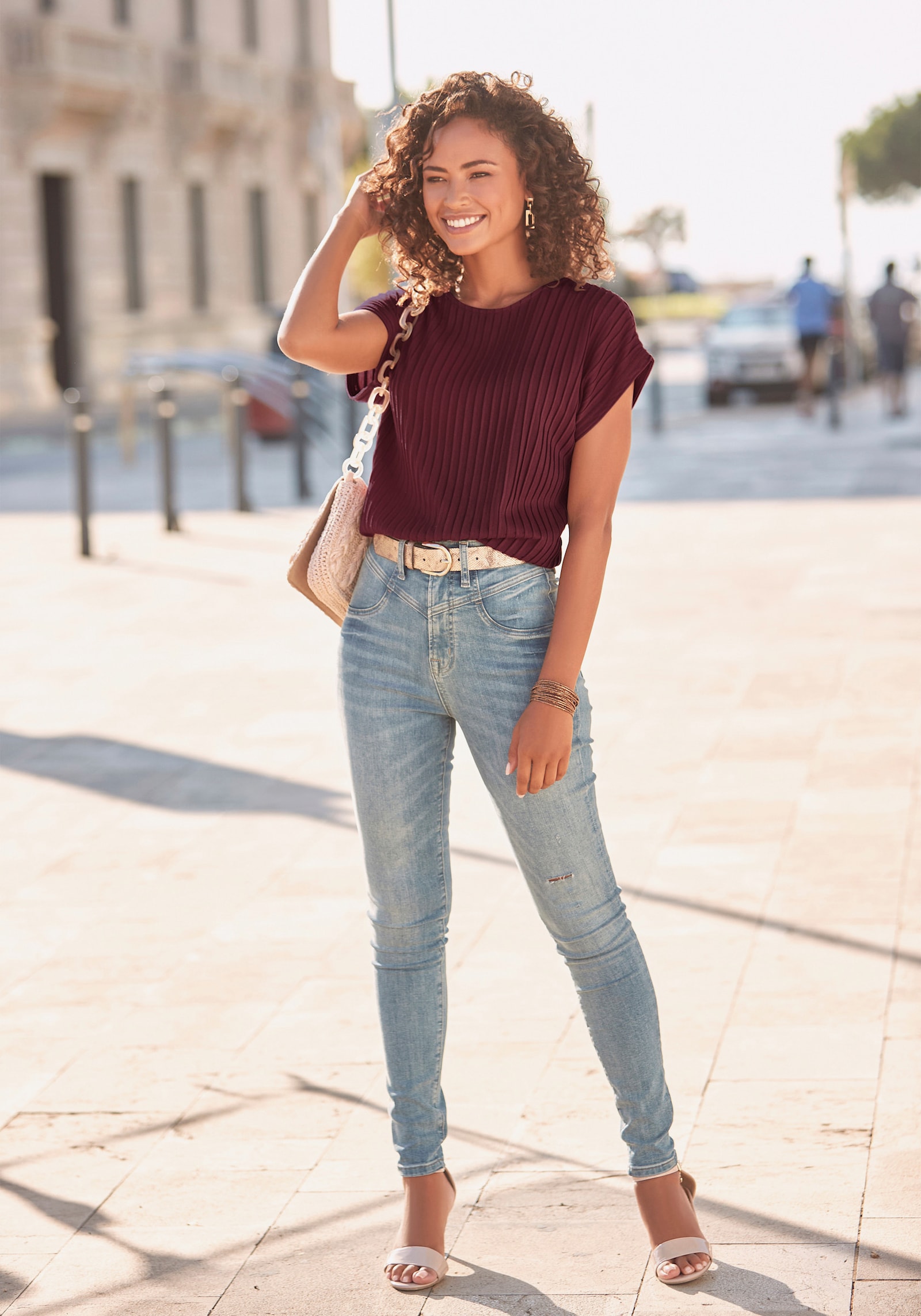 LASCANA T-Shirt - bordeaux