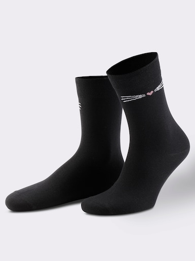 wäschepur Damen-Socken - schwarz-gemustert