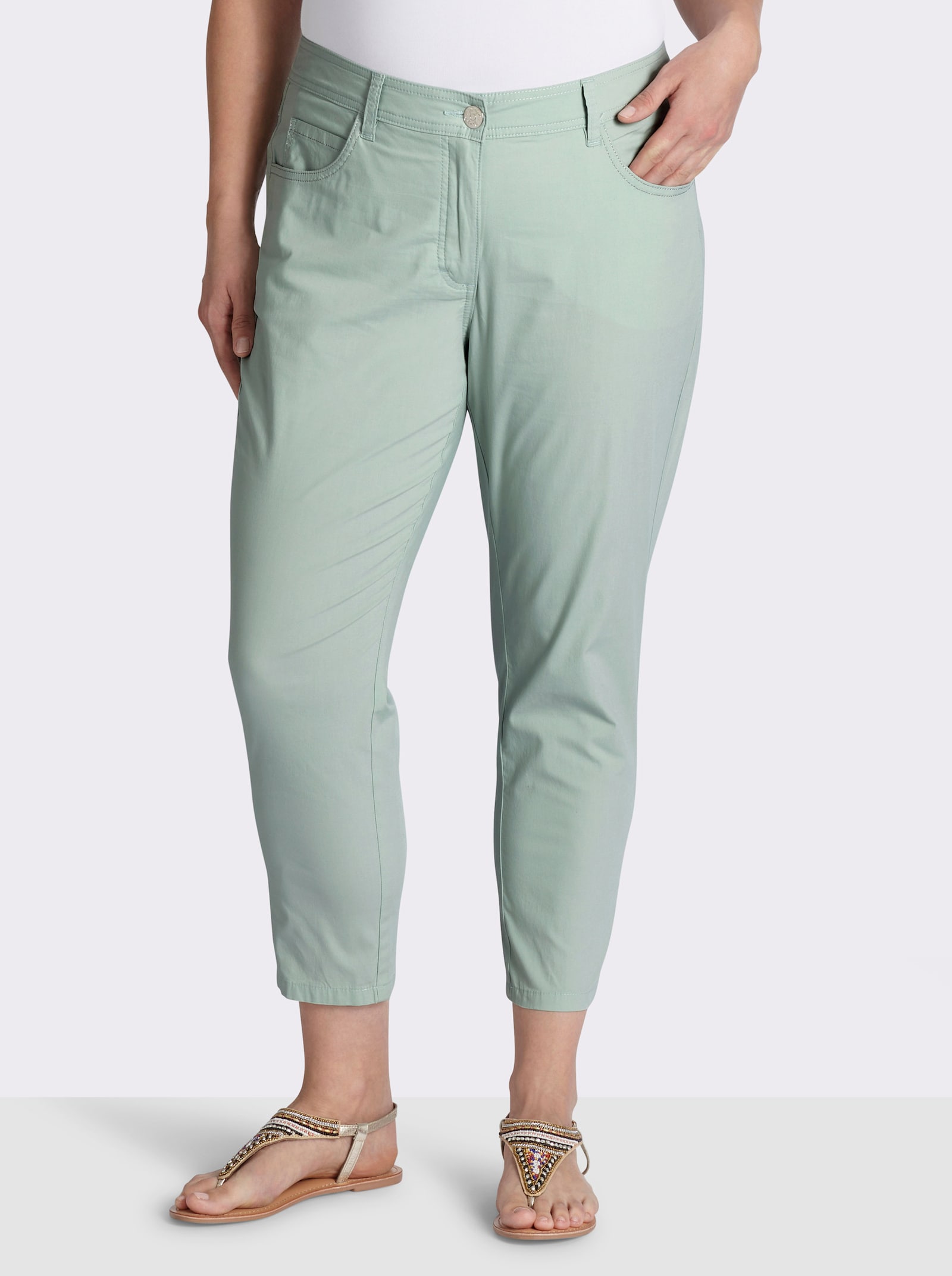 sheego 7/8-broek in curvy snit SUSANNE - kalkmint