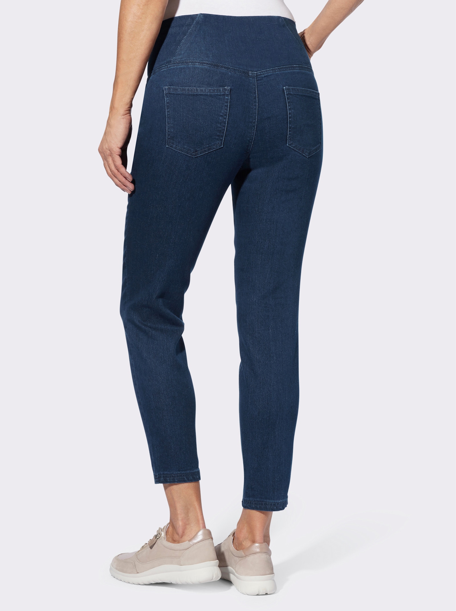 Jeansleggings mit überlappendem Bund - blue-stone-washed