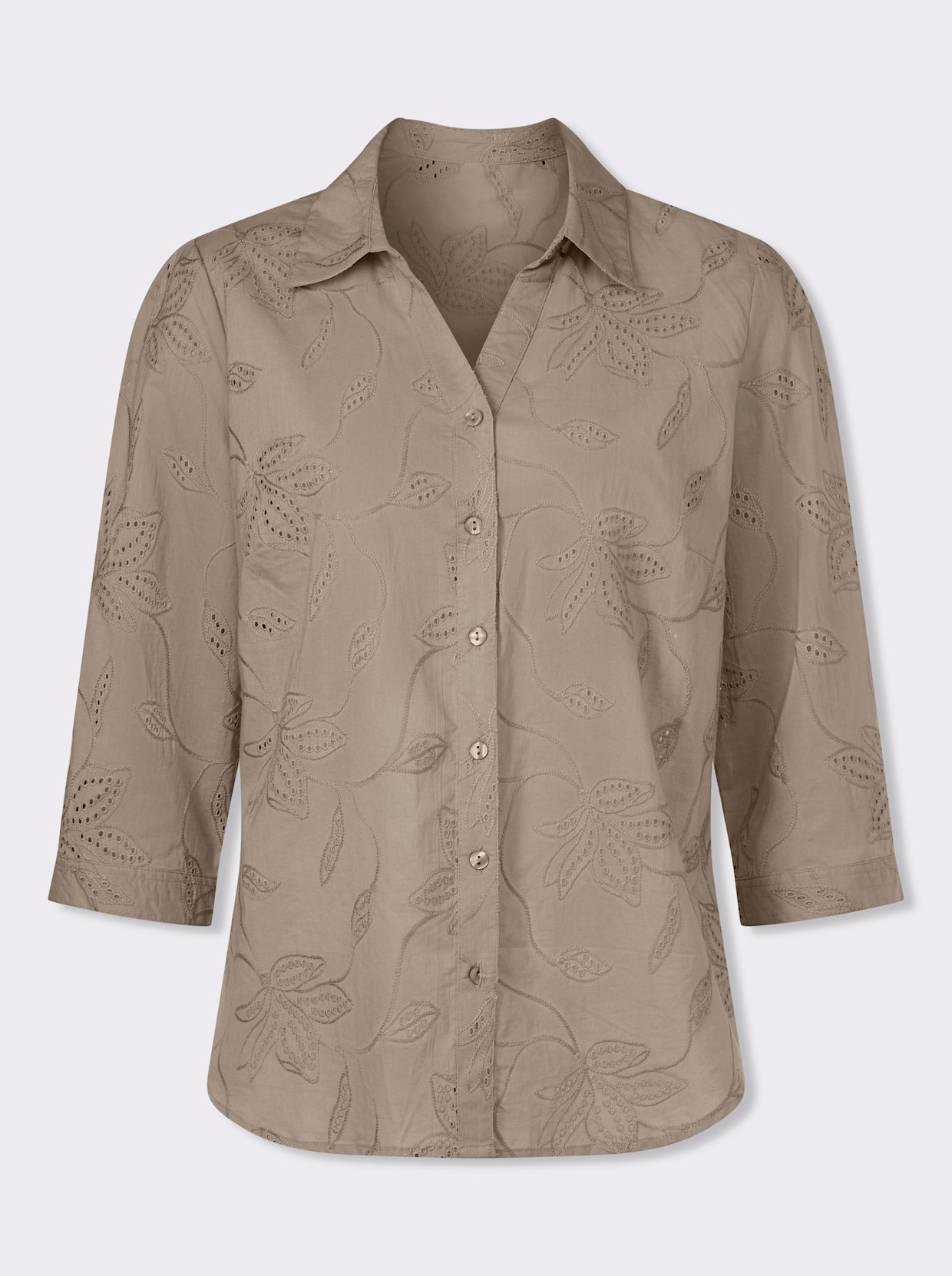 Baumwollbluse - sesam
