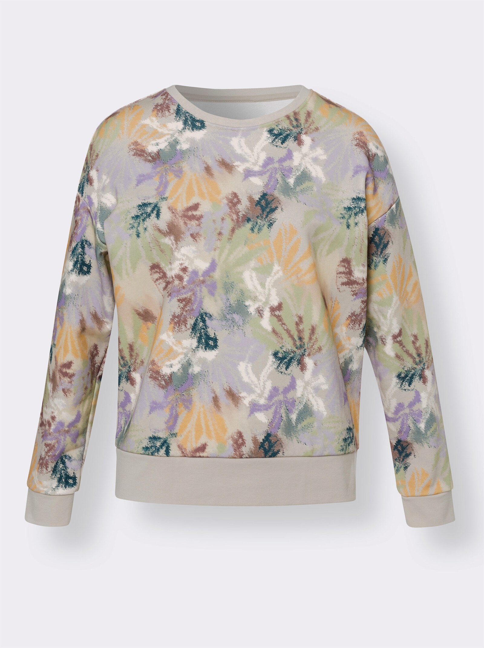 heine Print-Shirt mit Blumendruck - sand-ocker-bedruckt