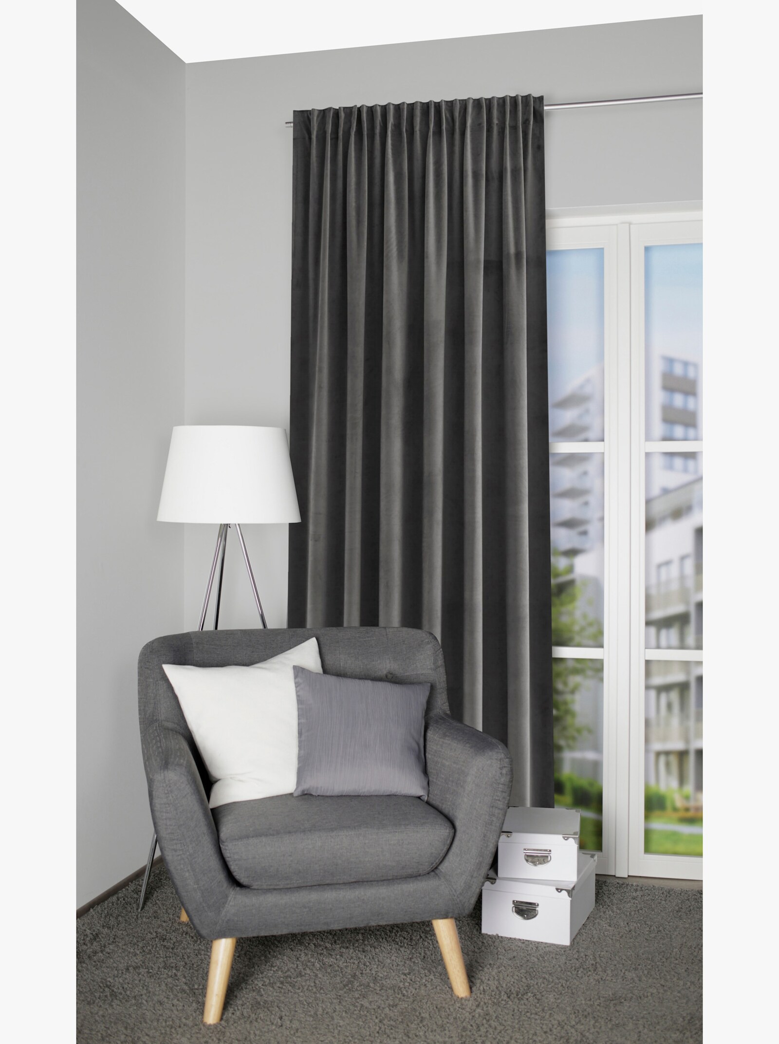 heine home Thermo-Vorhang - anthrazit