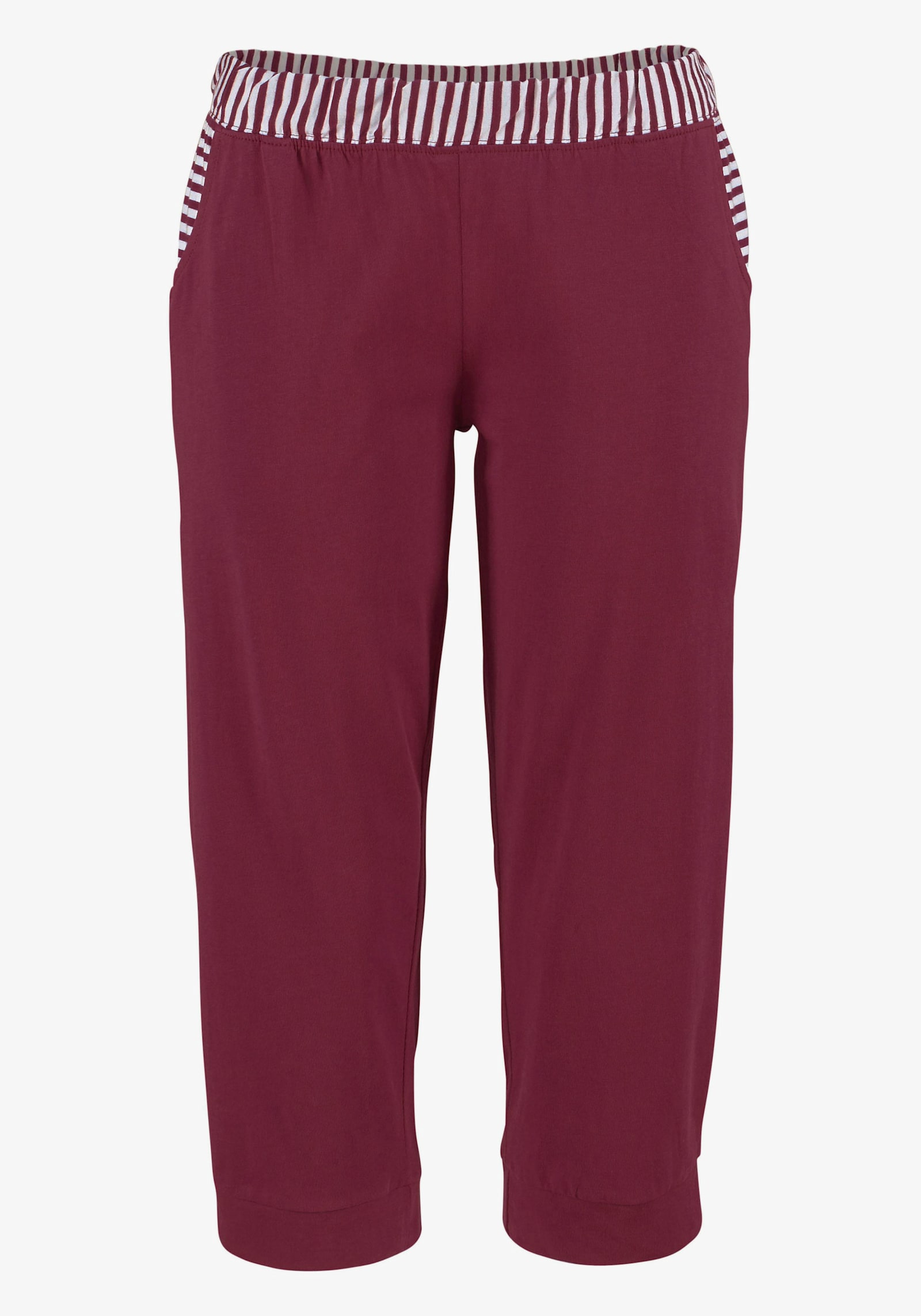 H.I.S Capri-pyjama - bordeaux gestreept