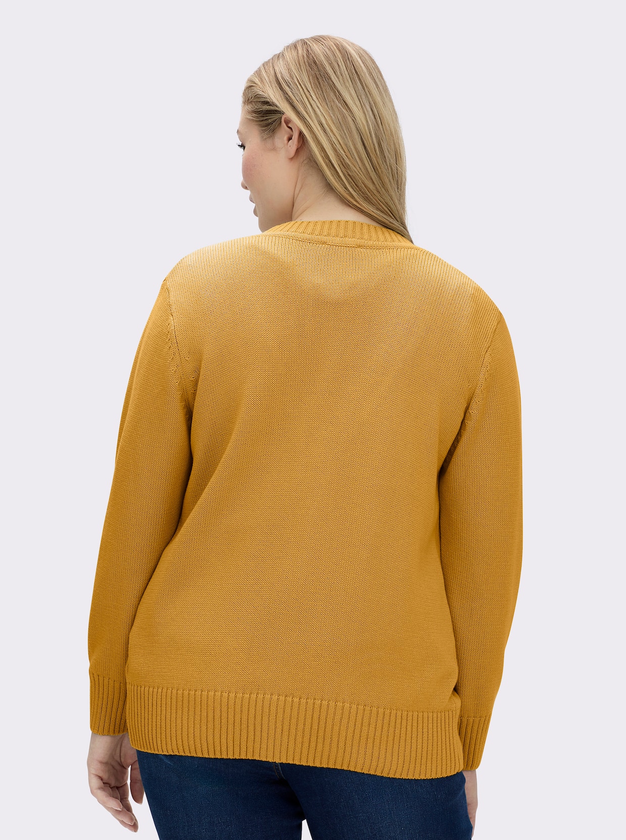 Strickjacke mit farblich abgestimmten Knöpfen - maisgelb