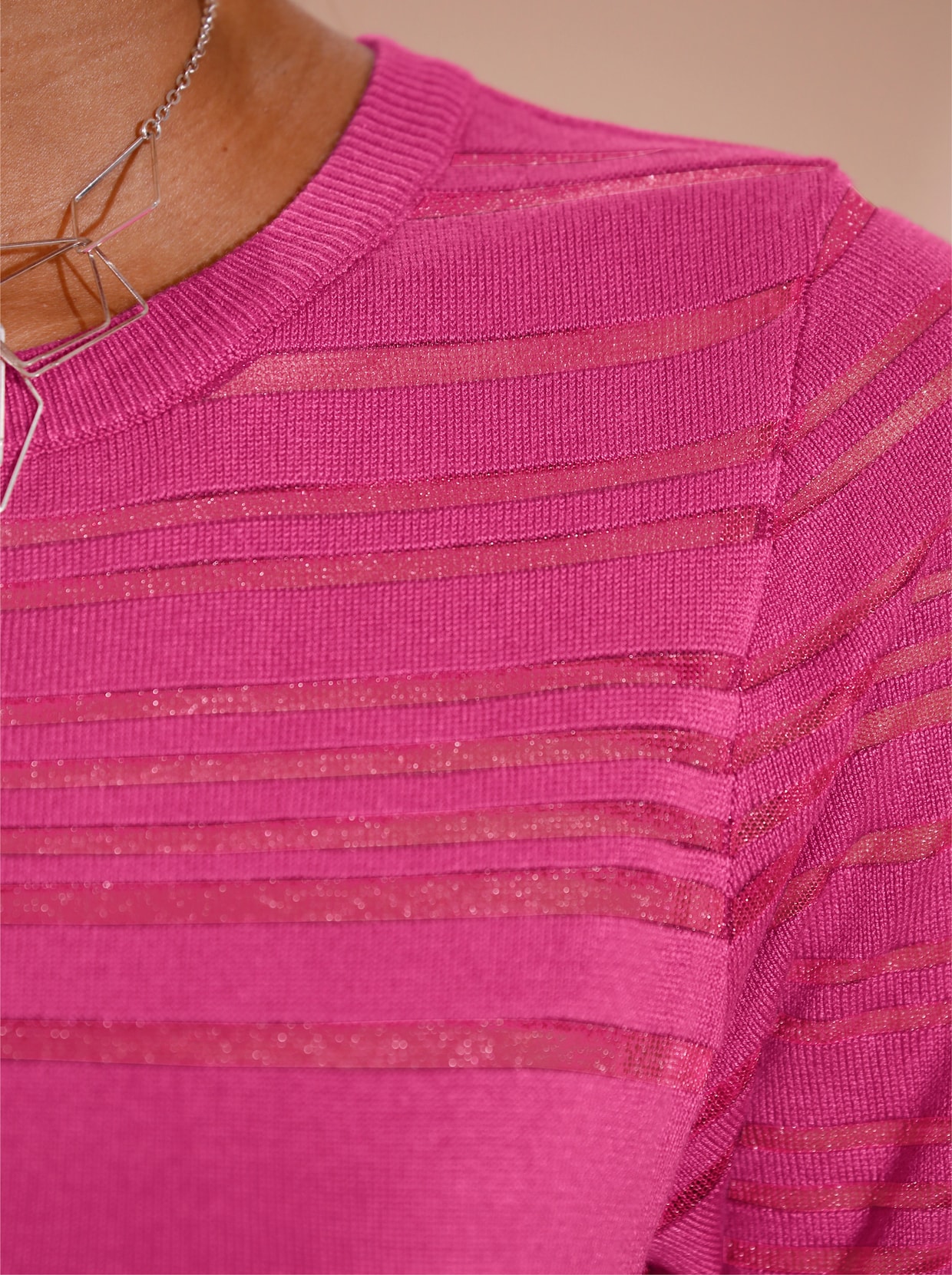 Pullover met korte mouwen - fuchsia