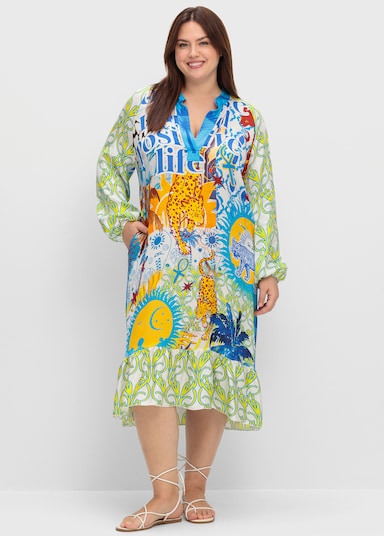 sheego loves miss goodlife Druckkleid - gelb-gemustert