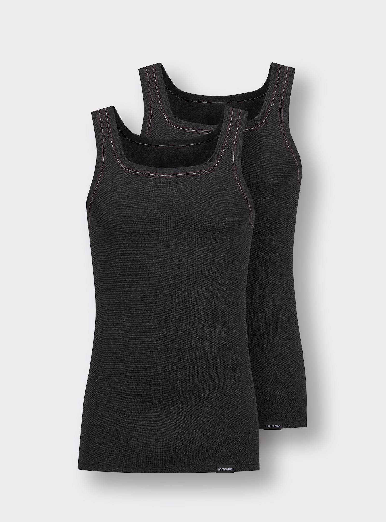 conta Unterhemd - anthrazit-geringelt