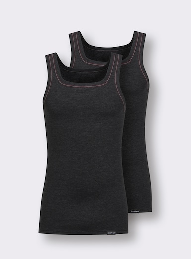 conta Unterhemd - anthrazit-geringelt