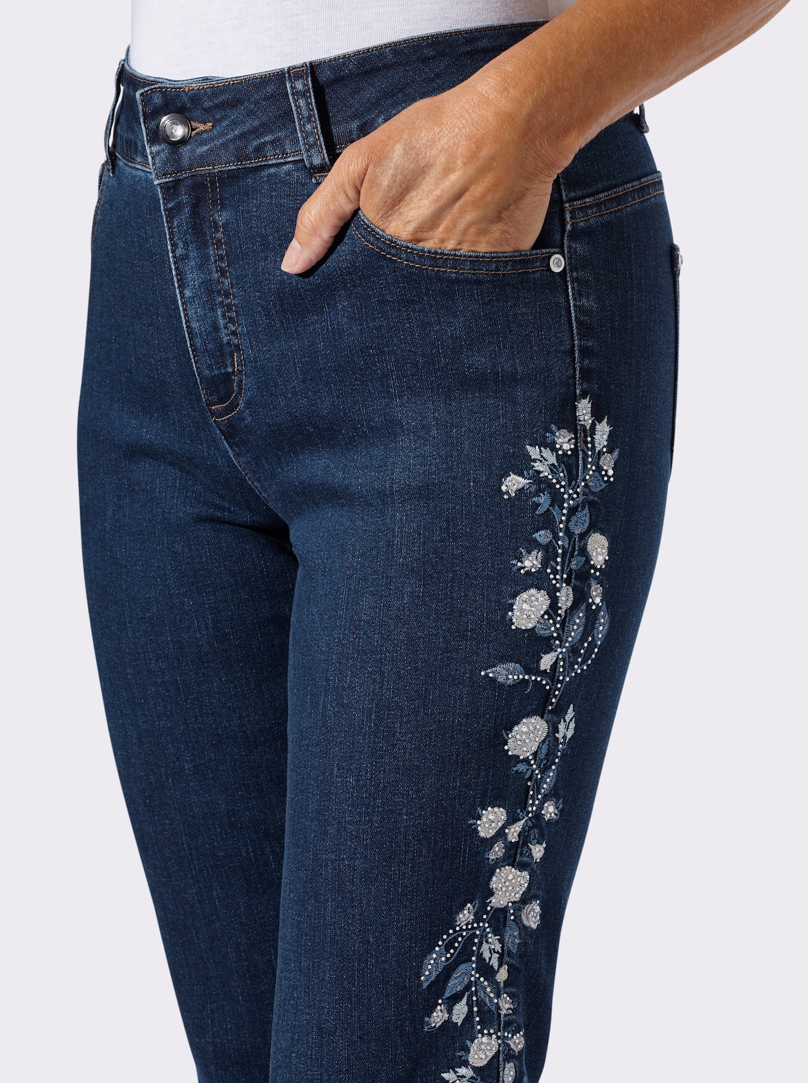 5-Pocket-Jeans mit Push-up-Effekt - blue-stone-washed