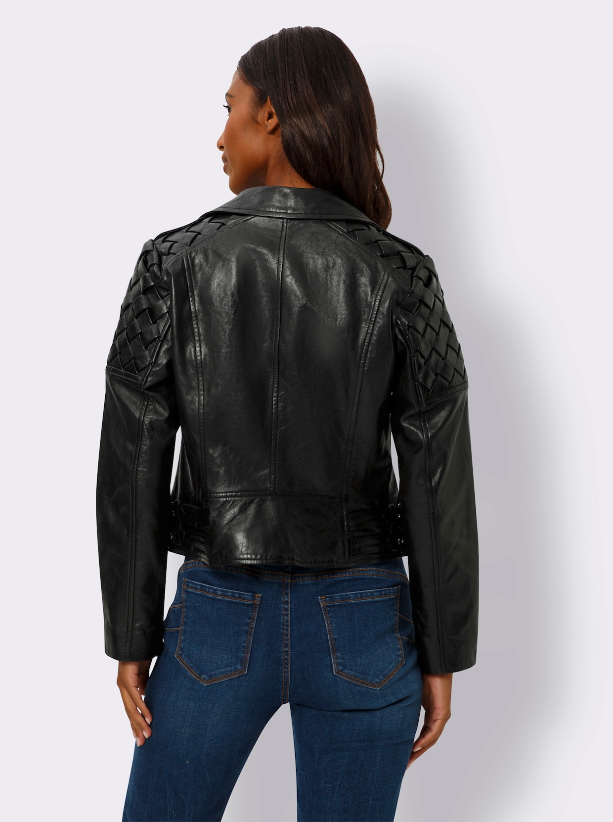 heine Veste en cuir - noir