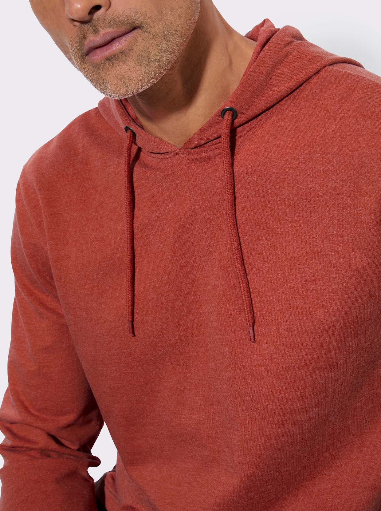 Mikina, kapucňa, viazačka - Hrdzavočervený melír