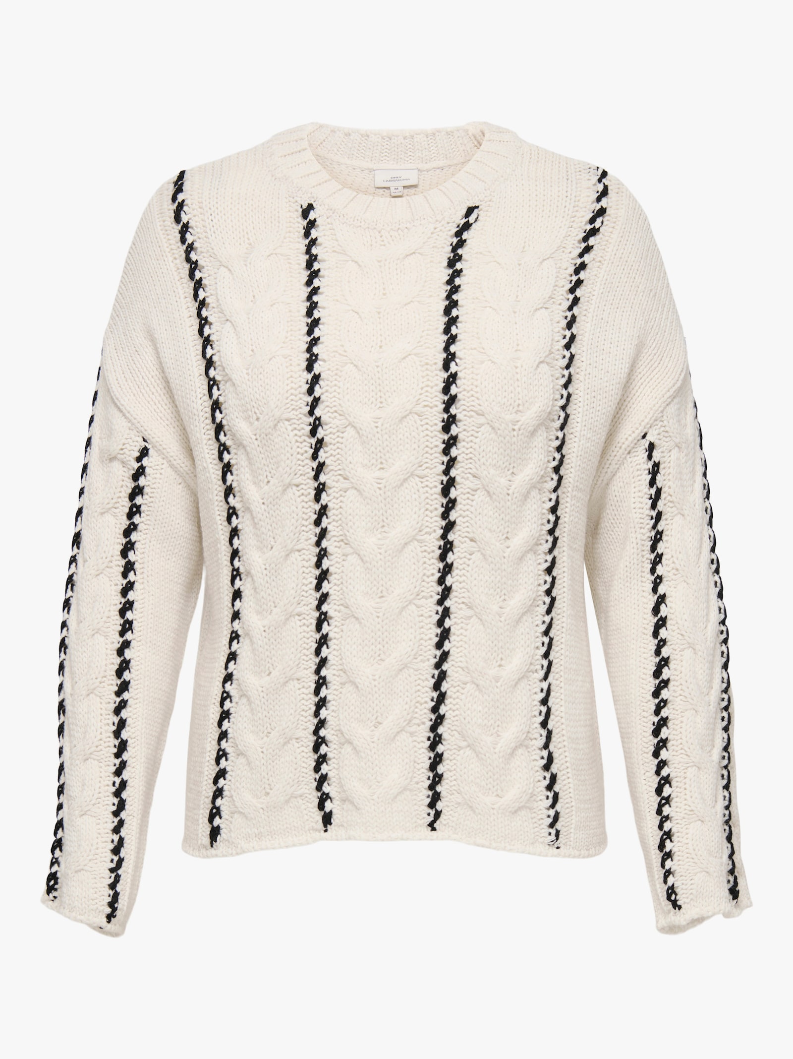 ONLY CARMAKOMA Rundhalspullover - birch detail:melange/black