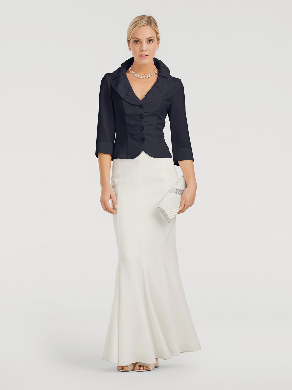 Patrizia Dini Korte blazer - nachtblauw