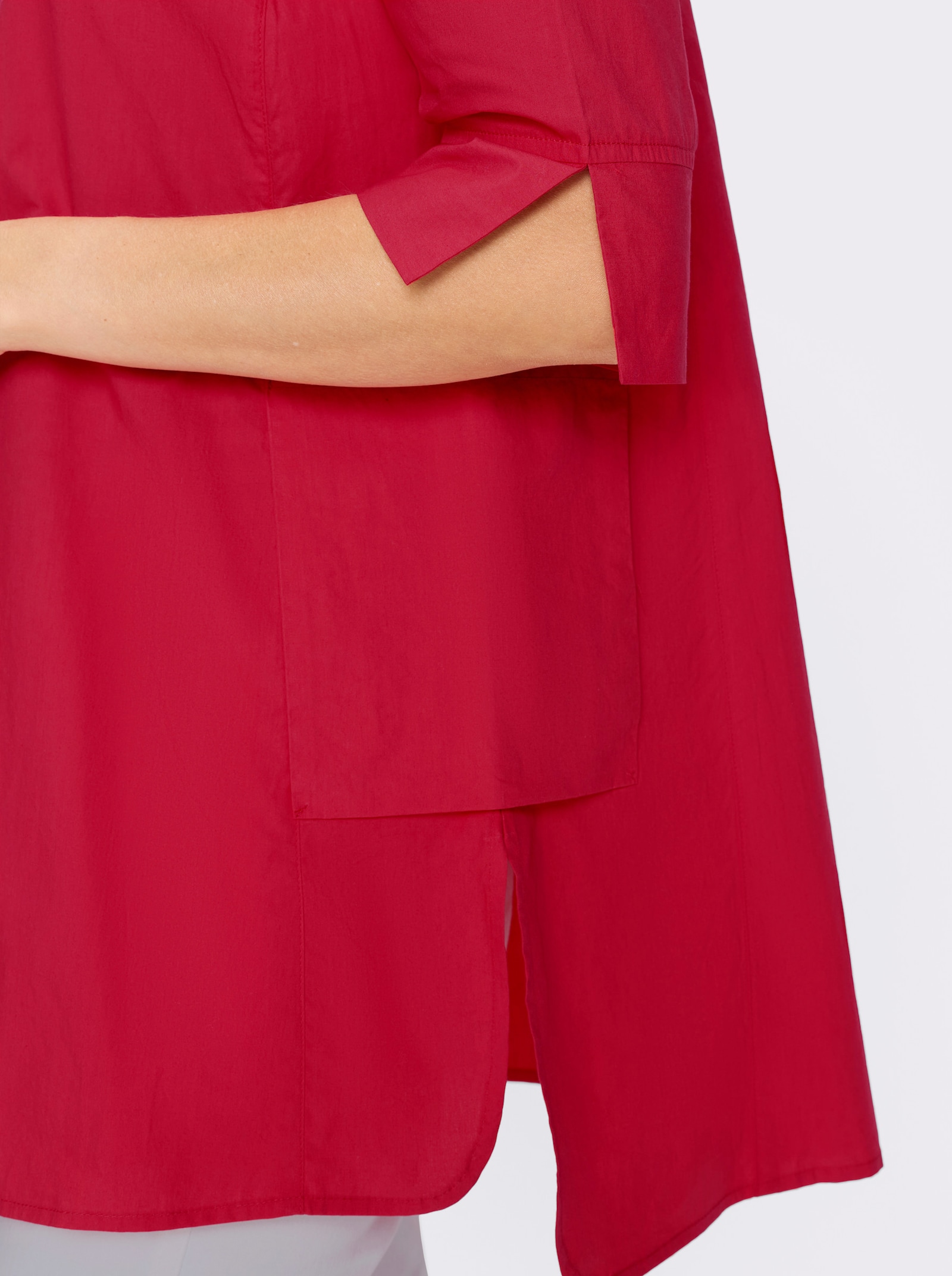 heine Longbluse mit Taschen - erdbeere