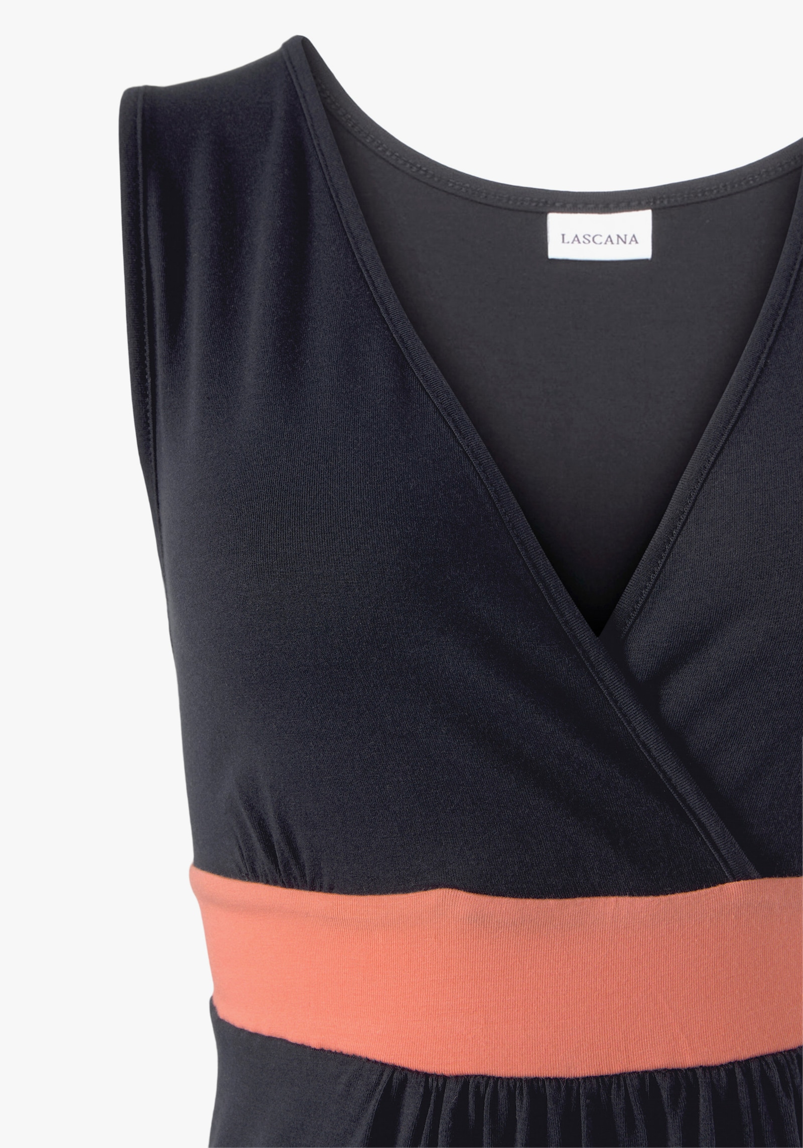 LASCANA Robe longue - marine-corail