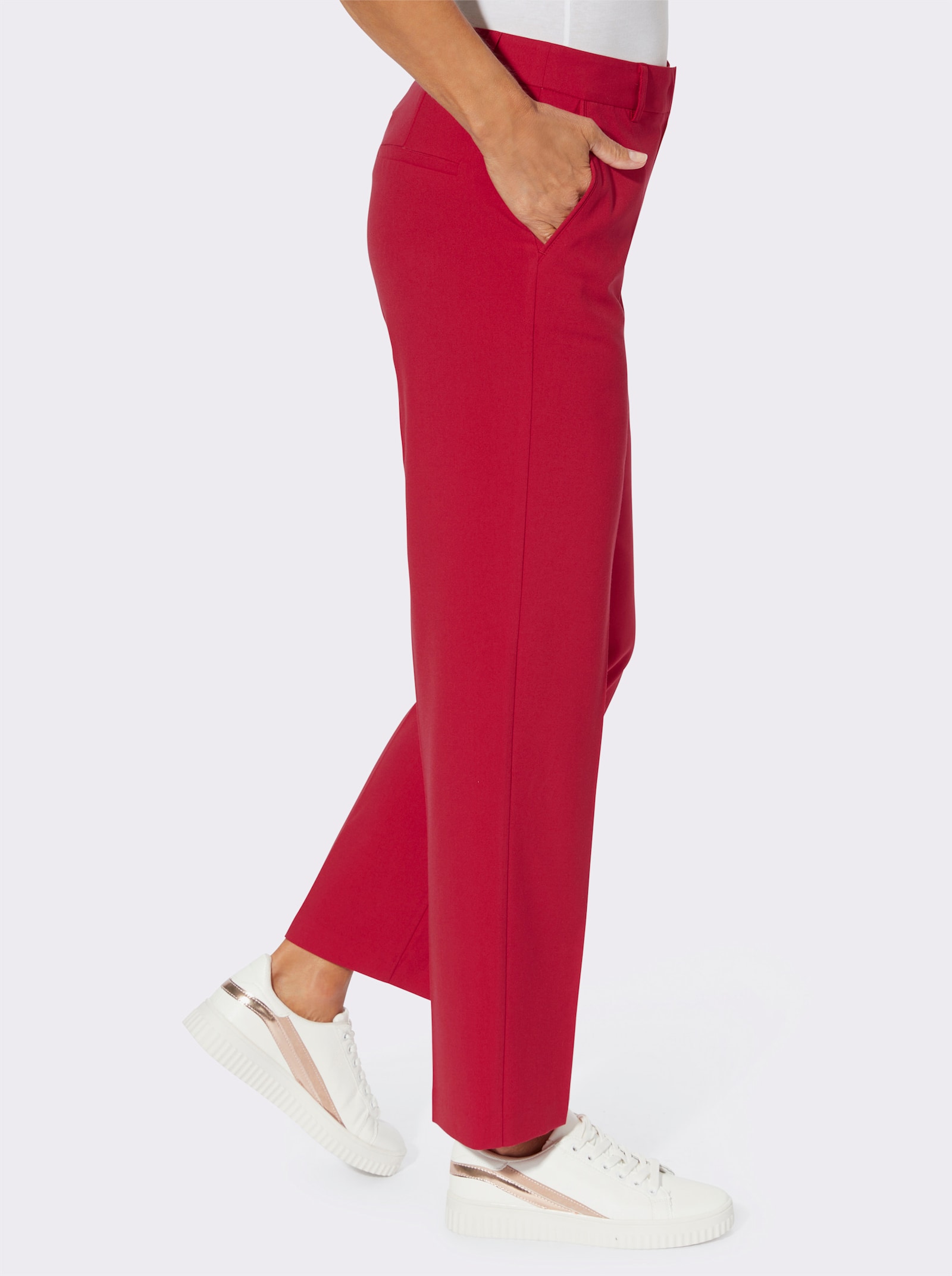 Anzughose in knöchelfreier Länge - rot