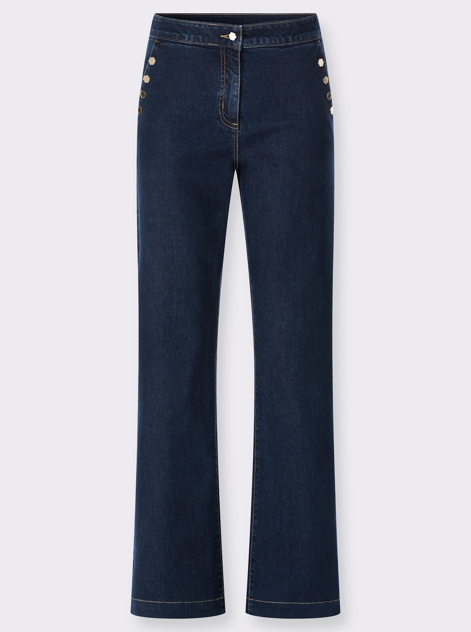 Jeans mit Zierknöpfen - dark blue