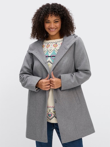 sheego Kapuzenjacke in A-Linie - grau