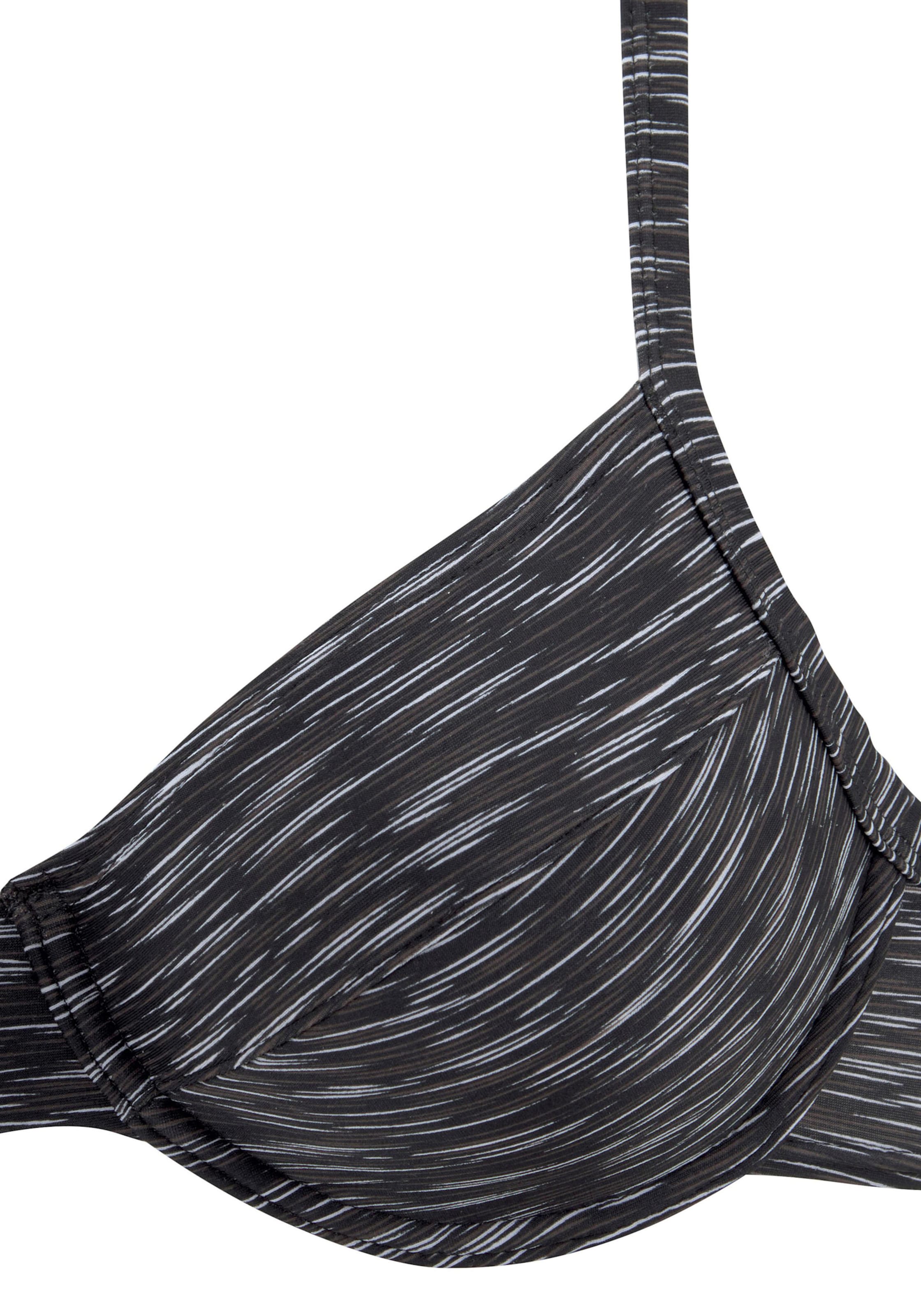 B2/Schwarz  günstig Kaufen-Bügel-Bikini in schwarz-bedruckt von KangaROOS. Bügel-Bikini in schwarz-bedruckt von KangaROOS <![CDATA[Bügel-Bikini von KangaROOS in aktueller Optik mit Melange-Effekt. Mit verstellbaren Trägern. Die Bikinihose ist seitlich extra breit geschn