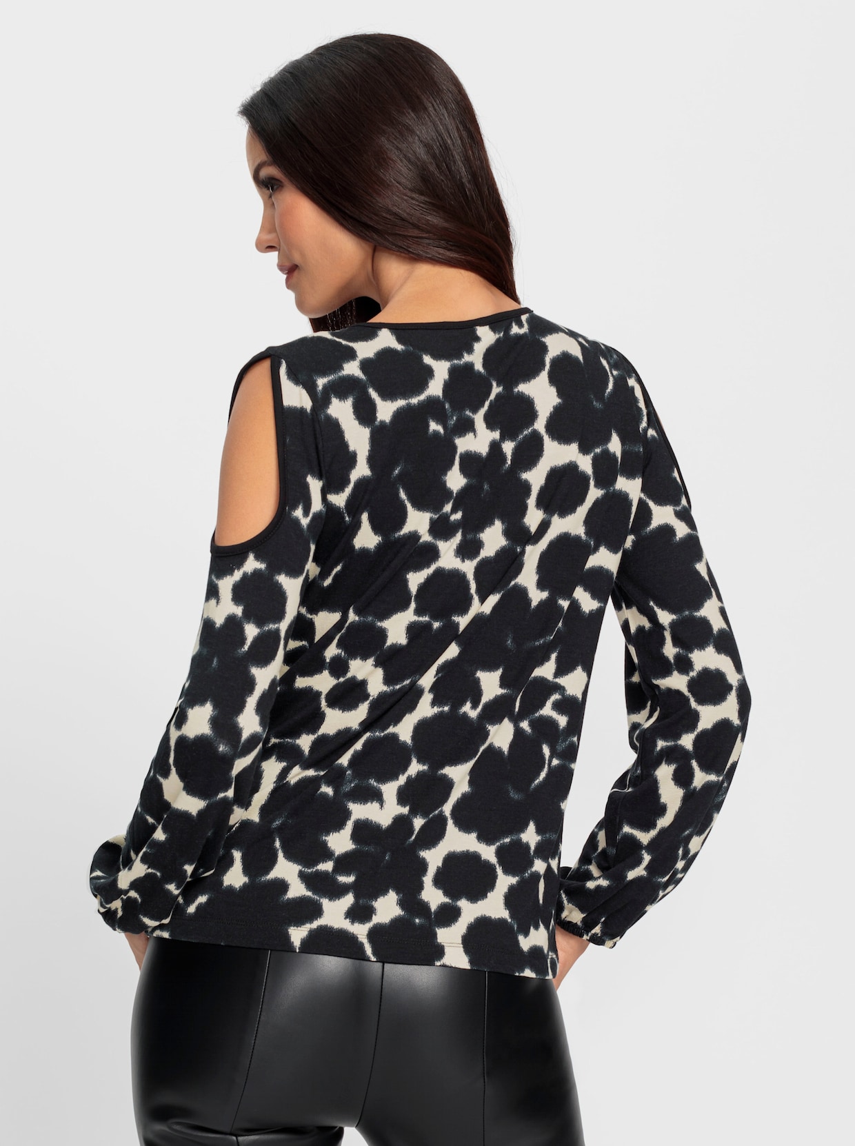 heine Print-Shirt - schwarz-champagner-bedruckt