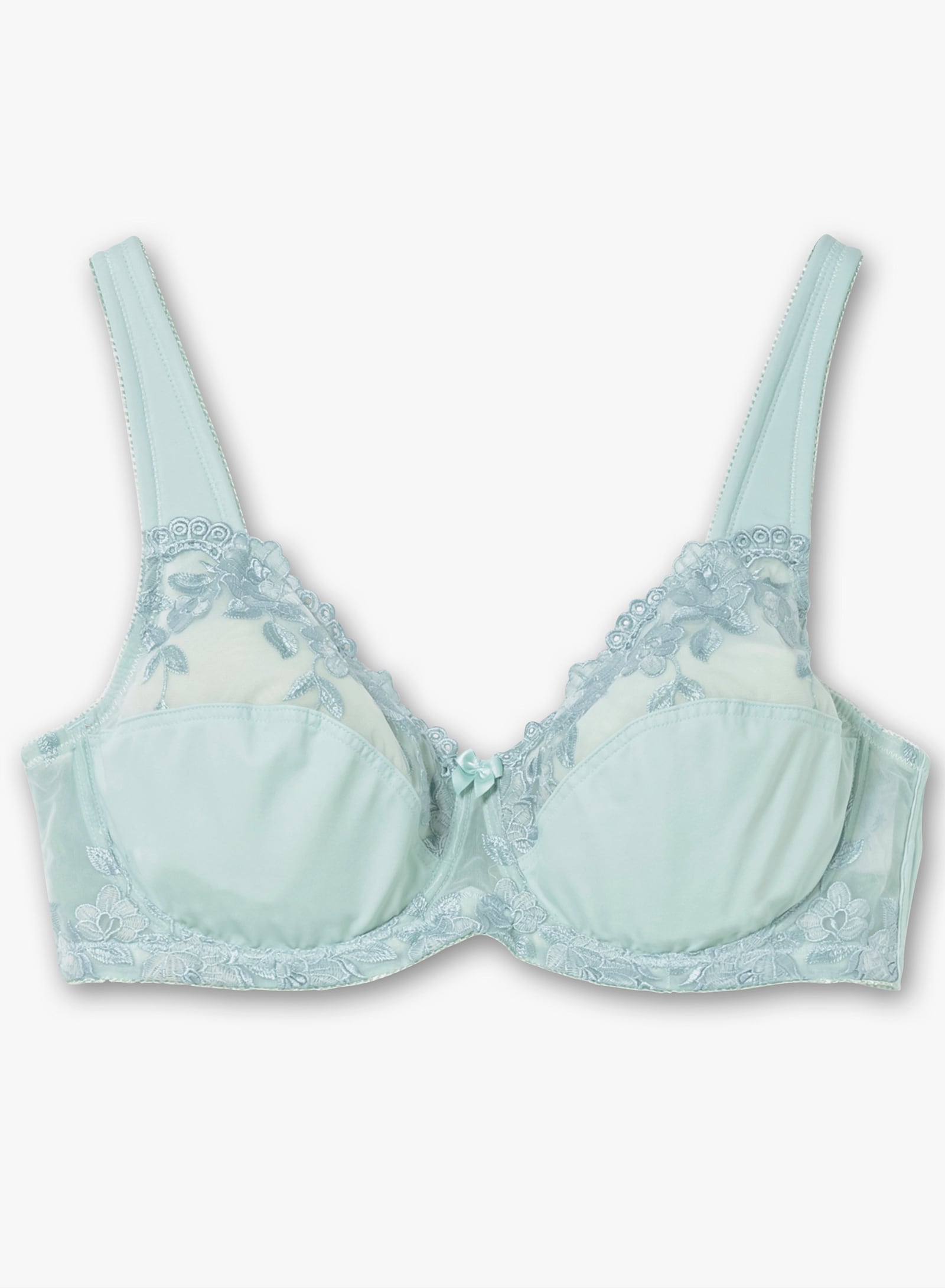 sheego Bügel-BH mit leicht transparenter Spitze - kalkmint