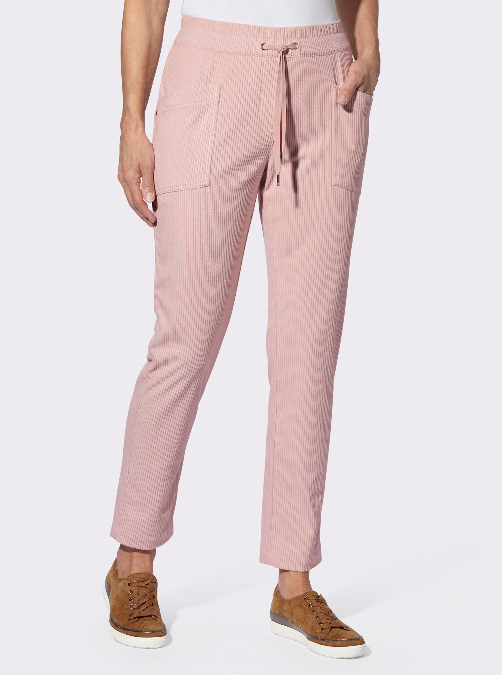 Cordhose mit Rundum-Dehnbund - puder