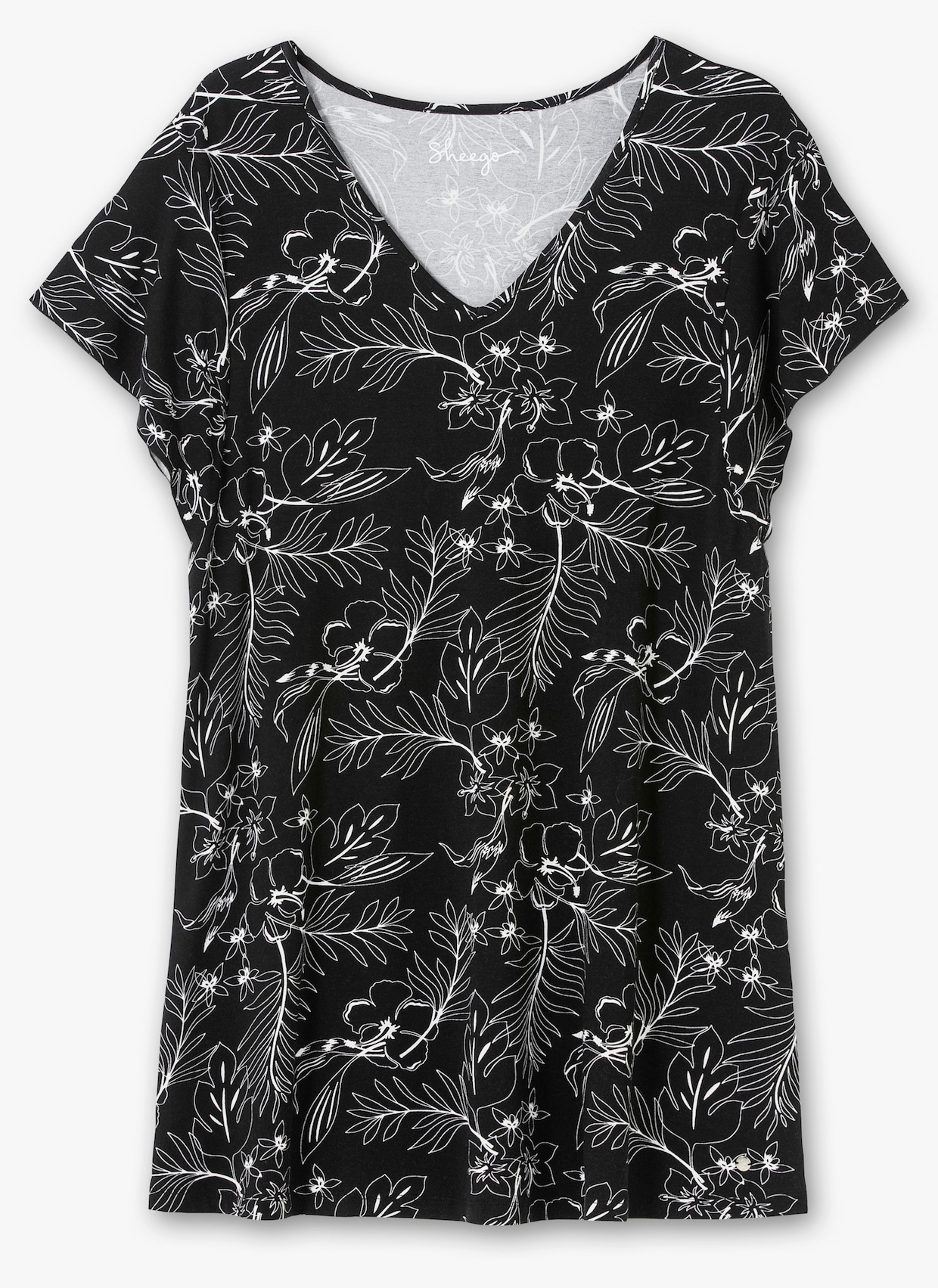 sheego Shirt + legging - zwart/wit