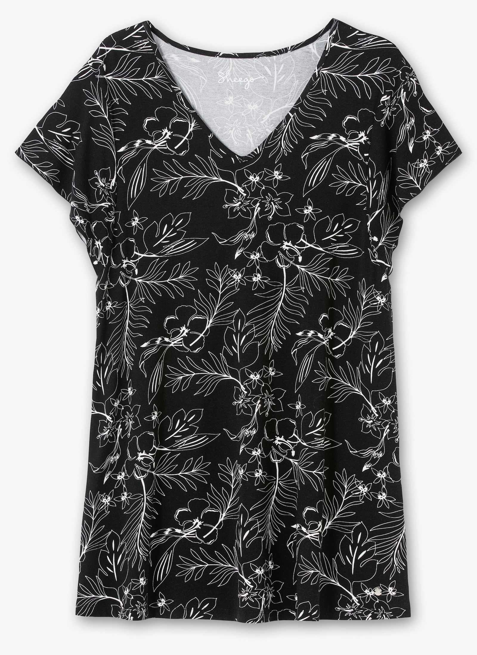 sheego Shirt und Leggings im Set - schwarz-weiß