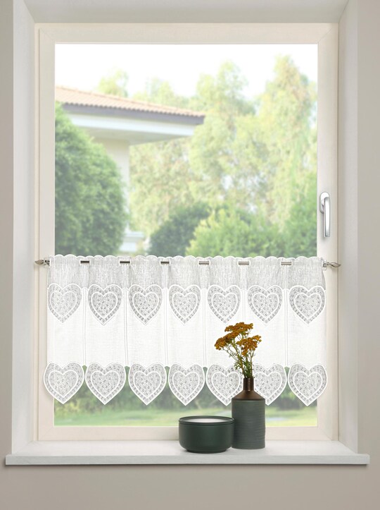 Fensterbehang - weiß-silber