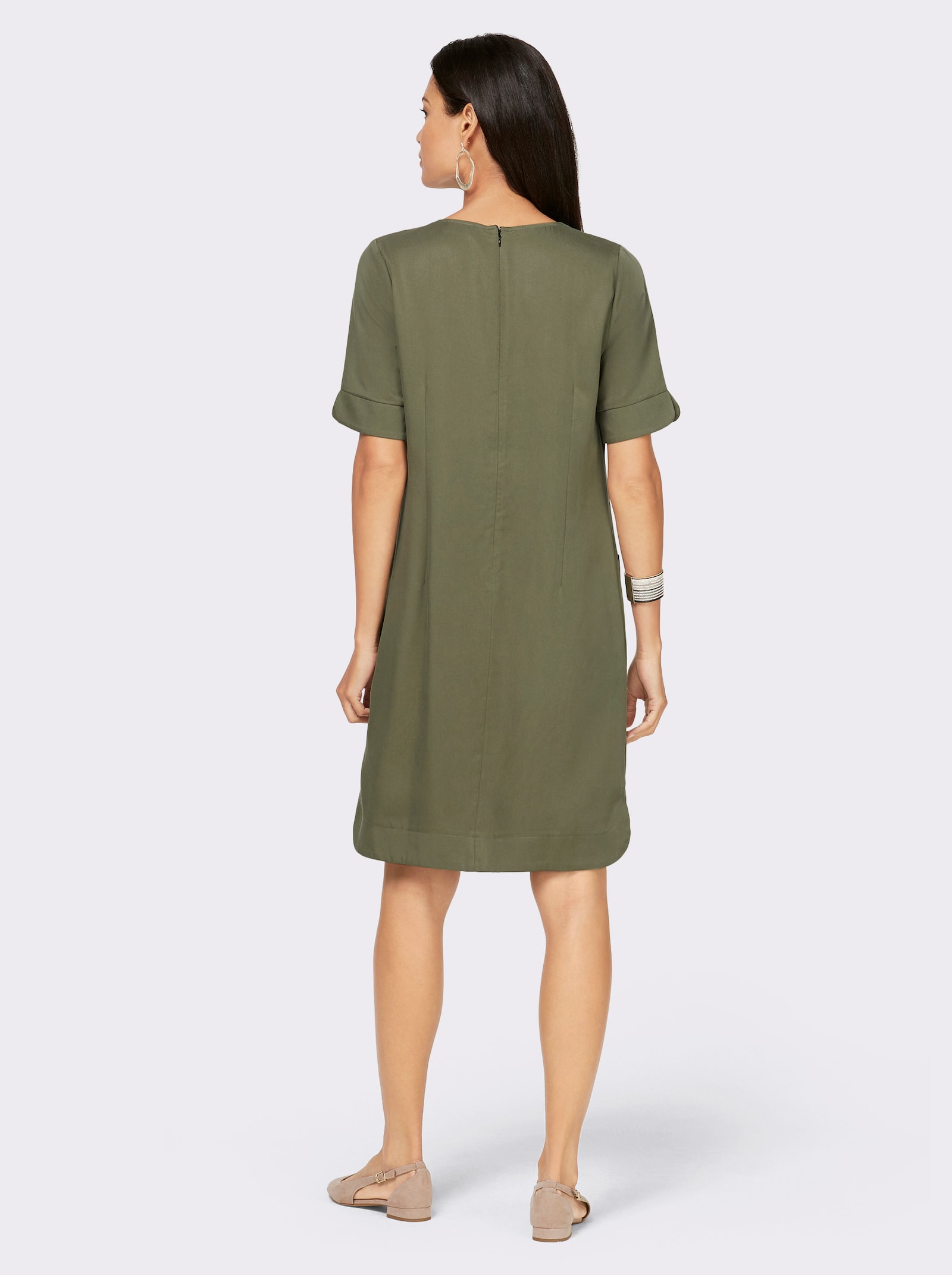 Etuikleid mit Reißverschluss hinten - oliv