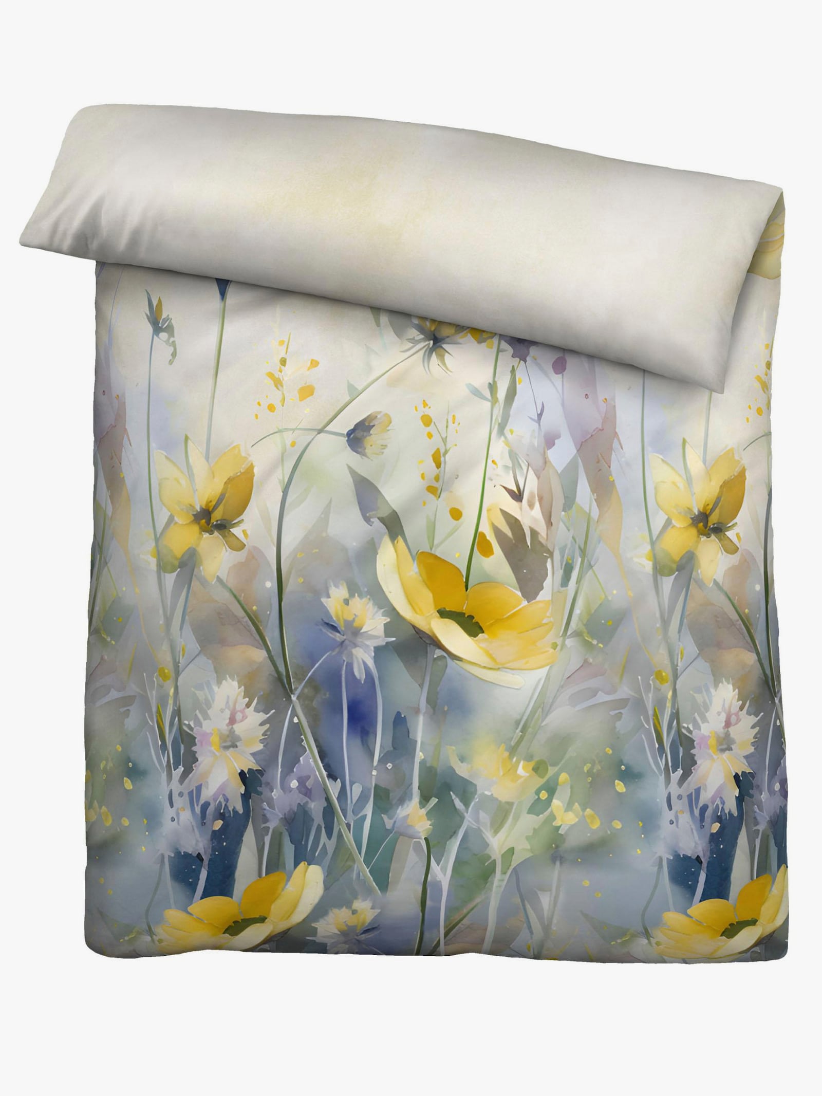 Biberna Bettwäsche - gelb-bedruckt