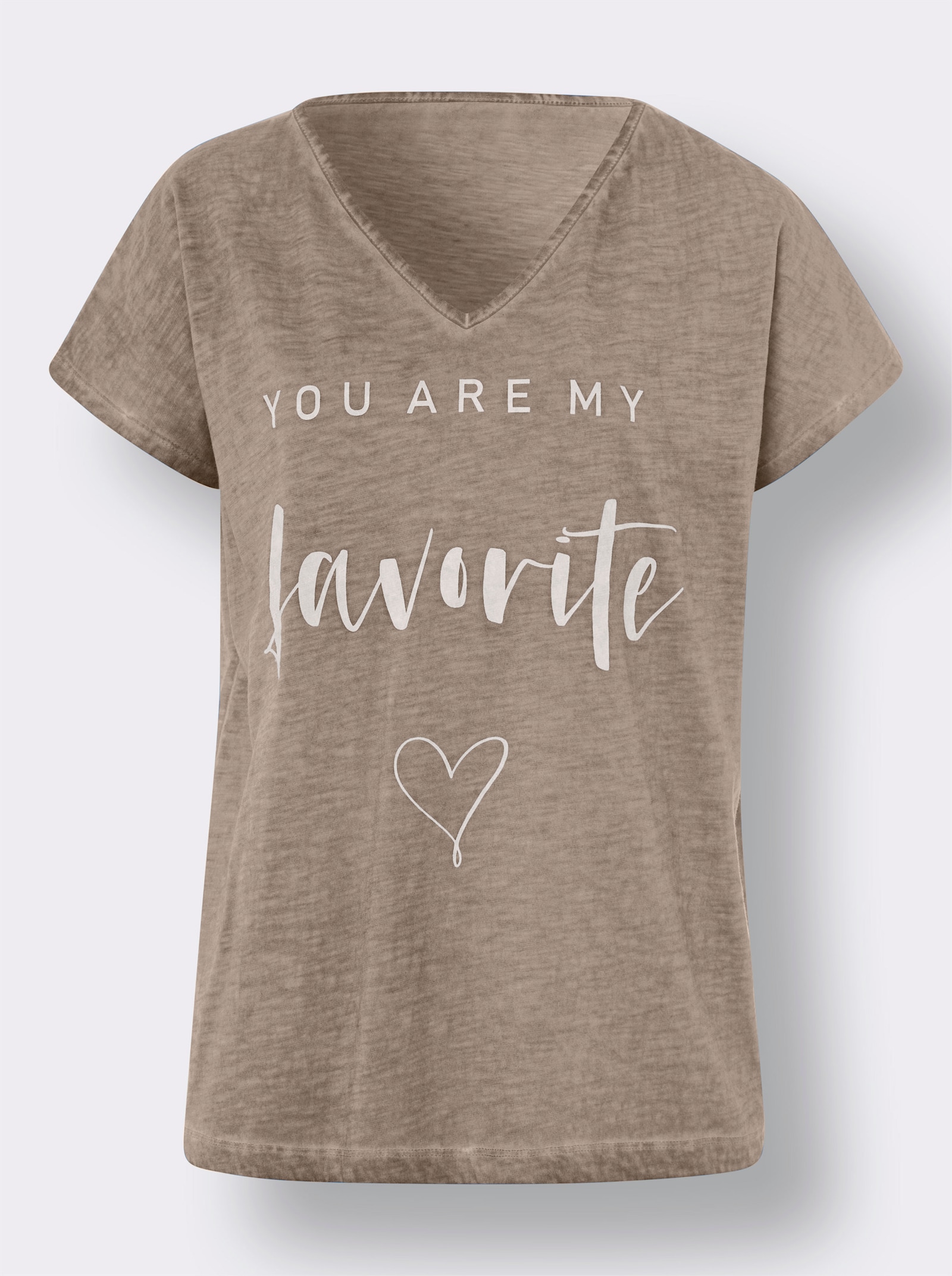 heine Print-Shirt mit Oil-dyed-Waschung - beige