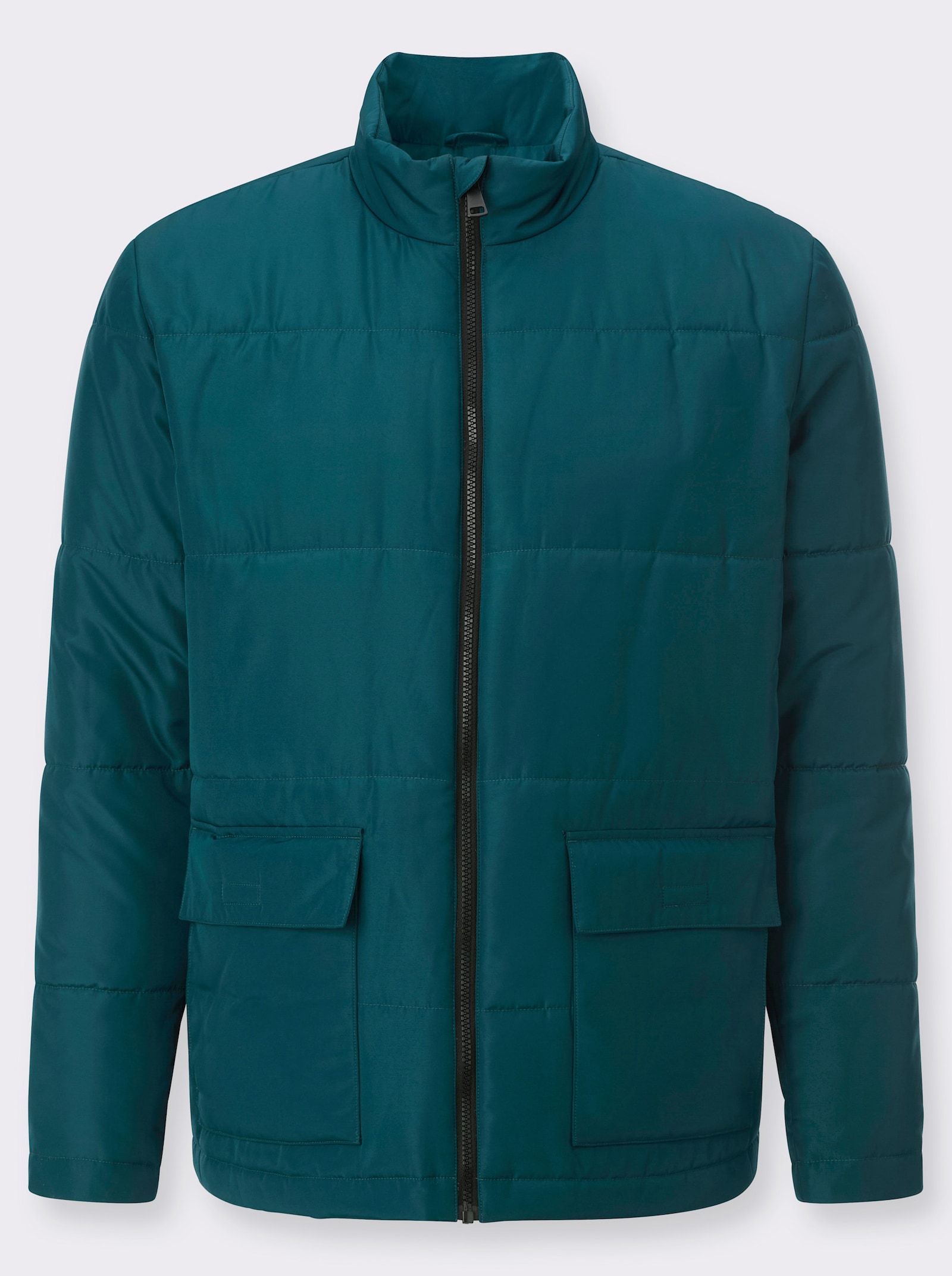 Steppjacke mit Stehkragen - petrol