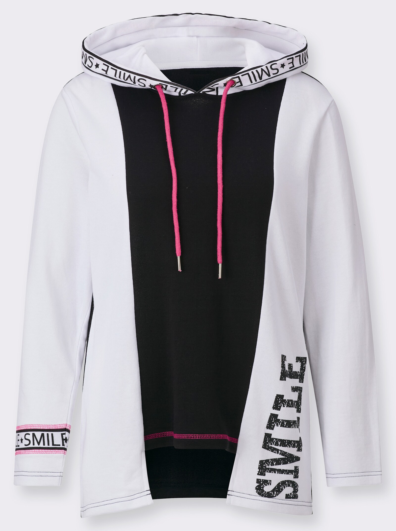 Sweatshirt mit Lettering-Details - schwarz-weiss