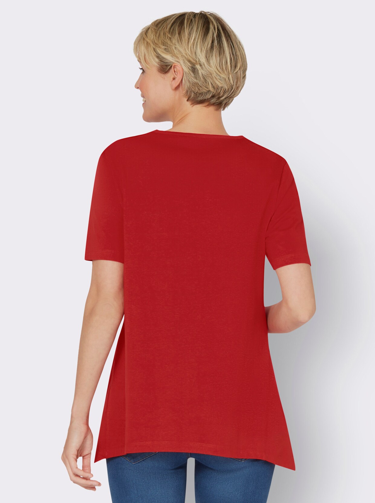 Puntig shirt - rood